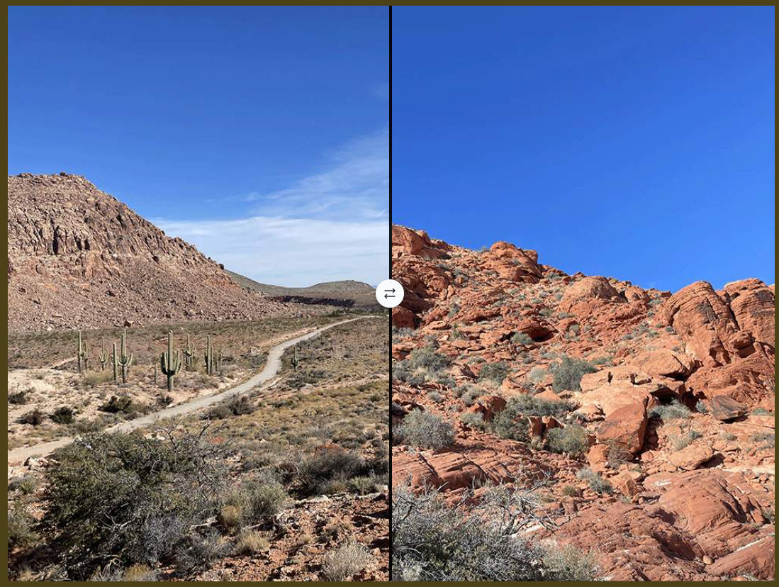 comparison slider for easy vs. hard hike
