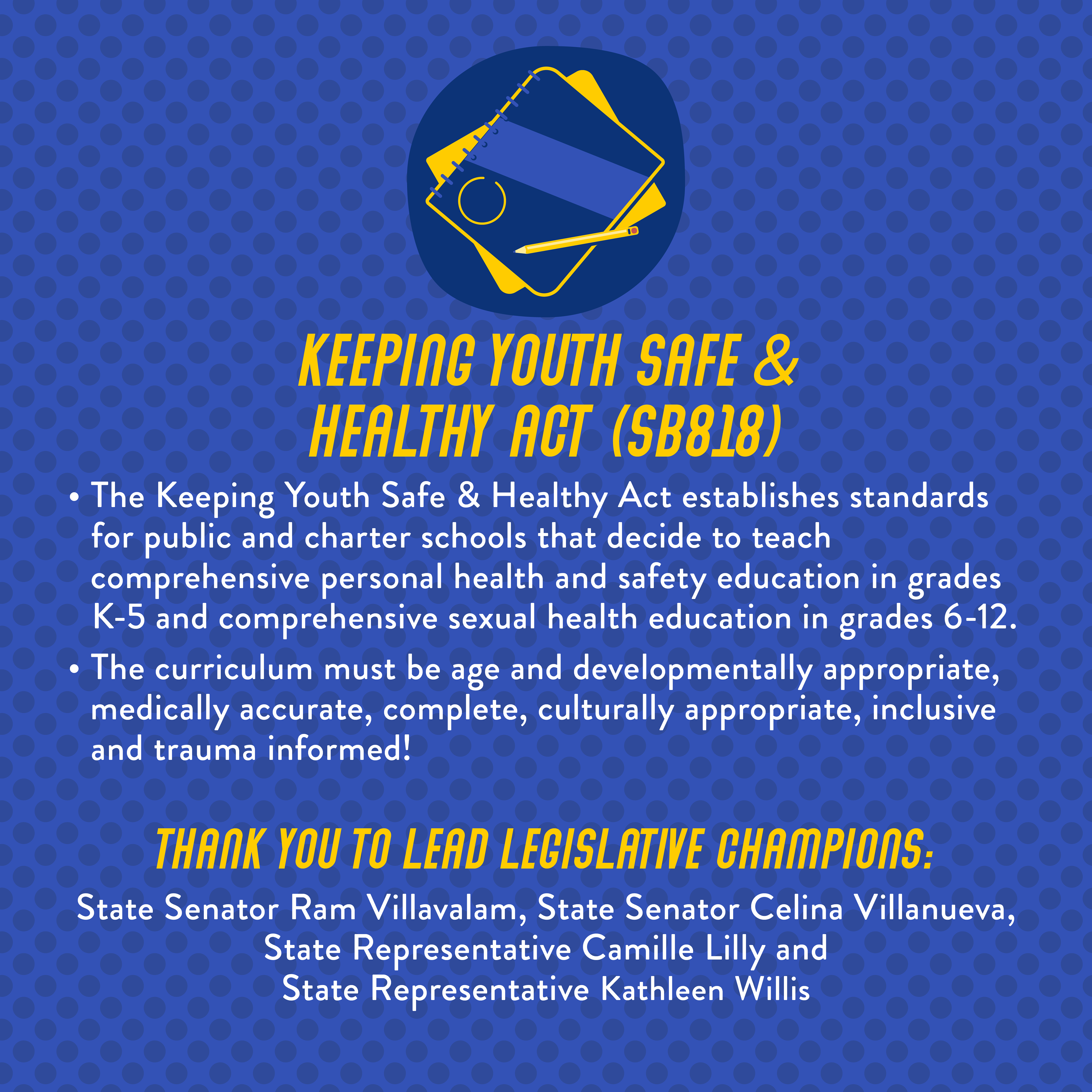 KEEPING YOUTH SAFE & HEALTHY ACT (SB818)