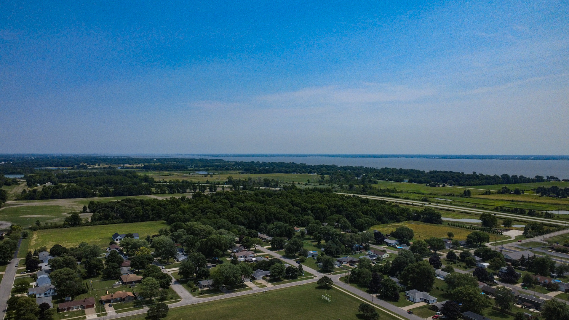 Aeral View of The Sandusky Bay Bridge in the Far background. Source: DJI Sky Sky Cheezer Sky Cheezer Studios DBA Say Cheeze Inc.