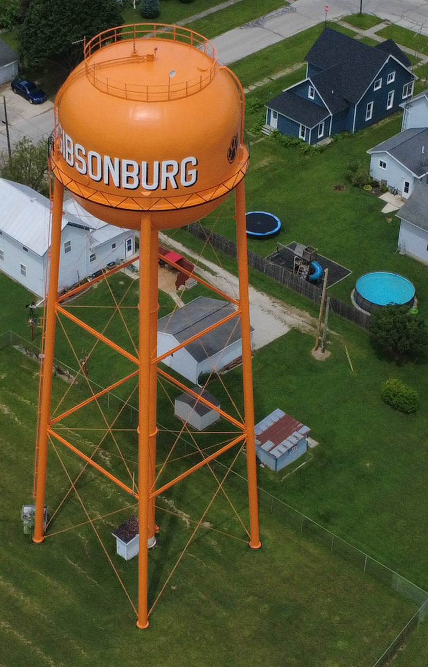 Gibsonburg Watertower Source: DJI Sky Cheezer Sky Cheezer Studios DBA Say Cheeze Inc.