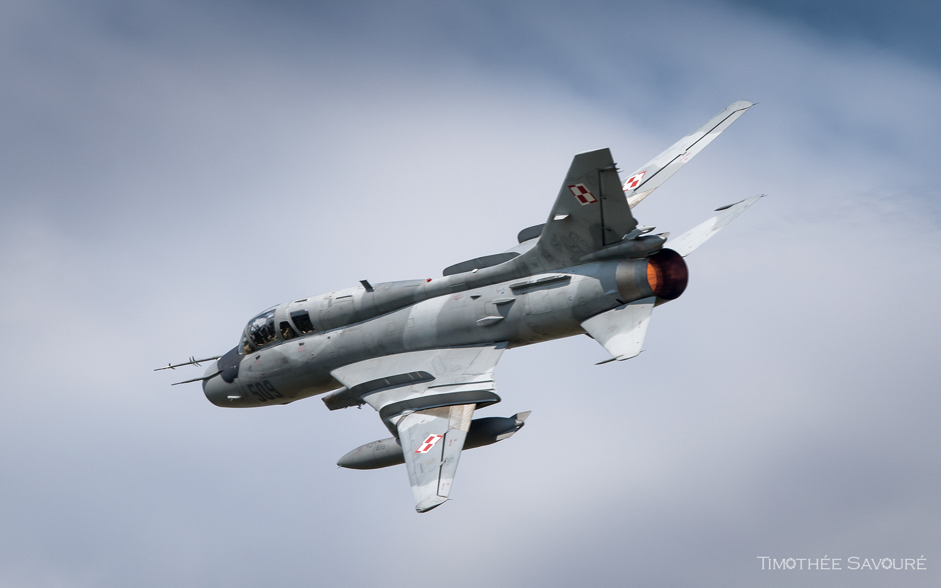 Polish Air Force Sukhoi Su-22M4 on a high speed flypast during Radom Air Show 2023