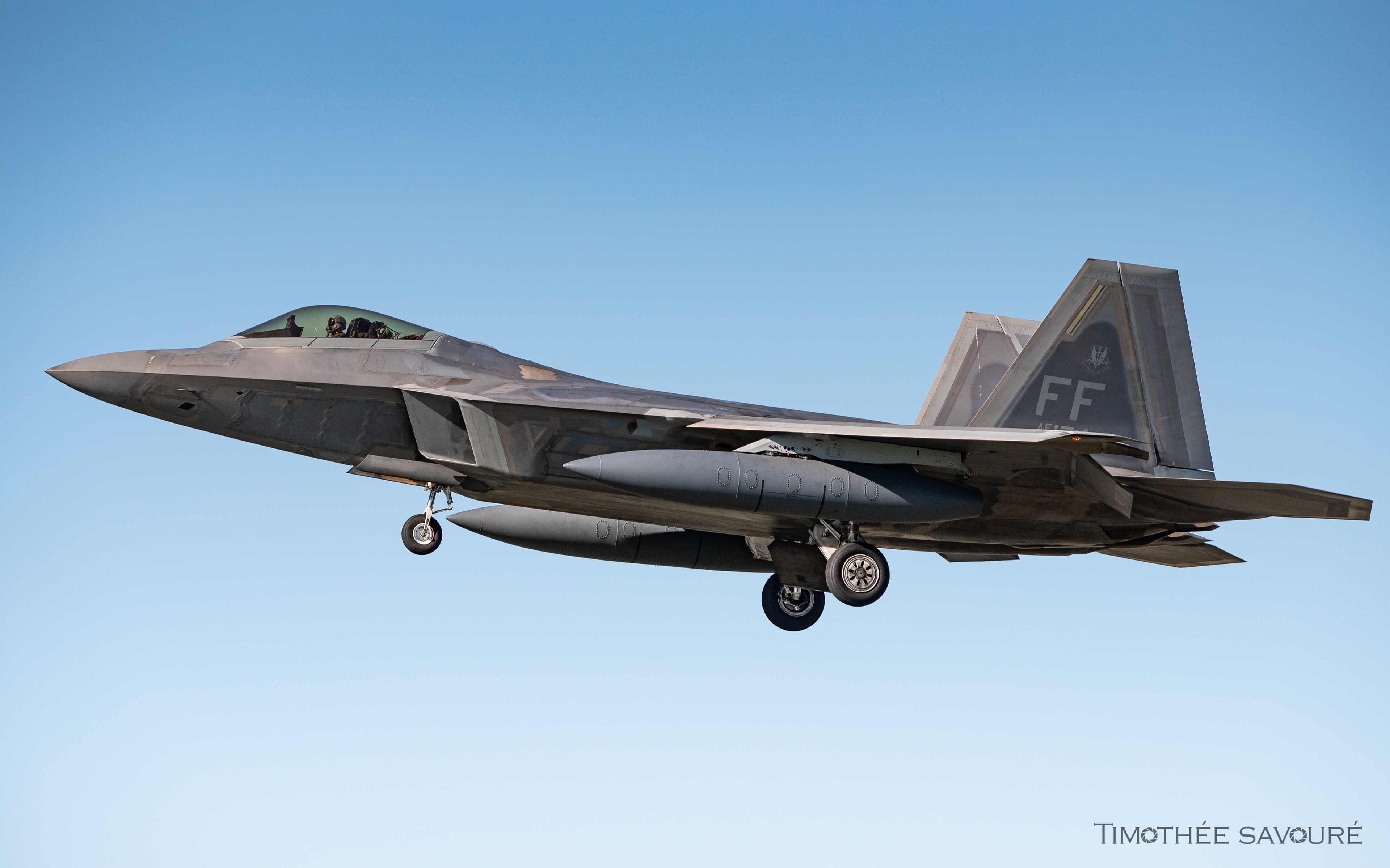 A 1st Fighter Wing Raptor landing