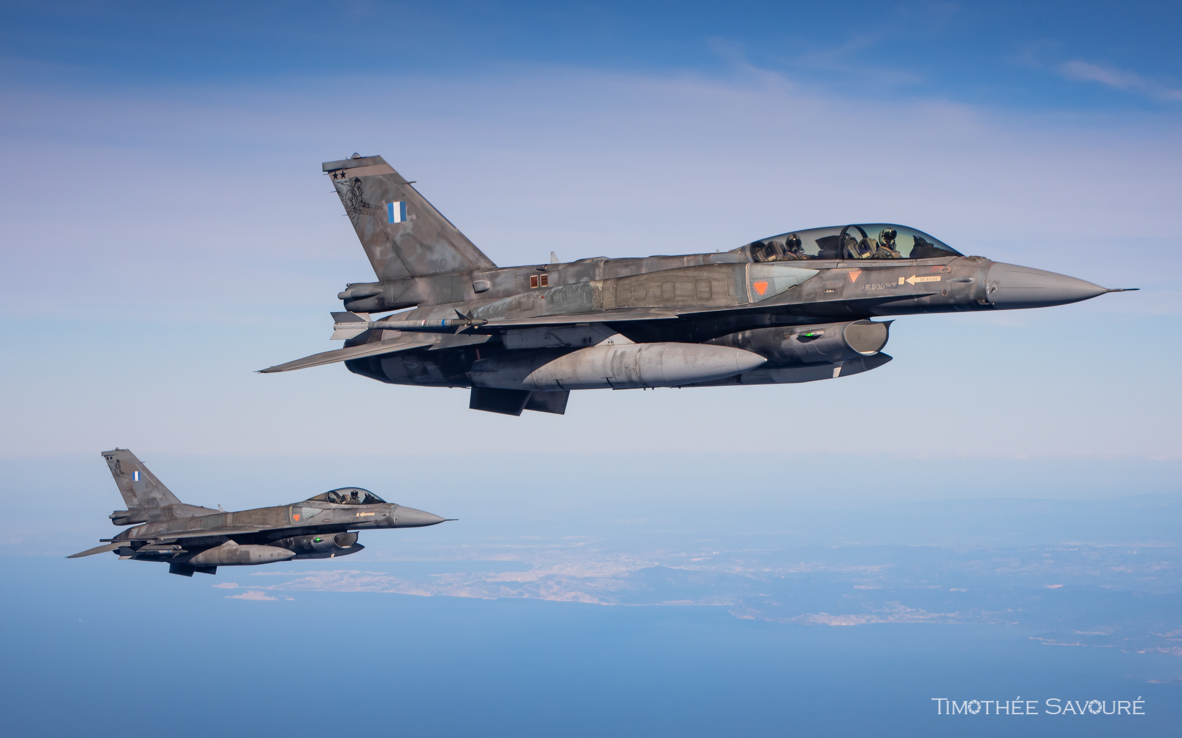 Hellenic Air Force F-16C & F-16D over the Mediterranean Sea | 337 Mira | N°610 & 518