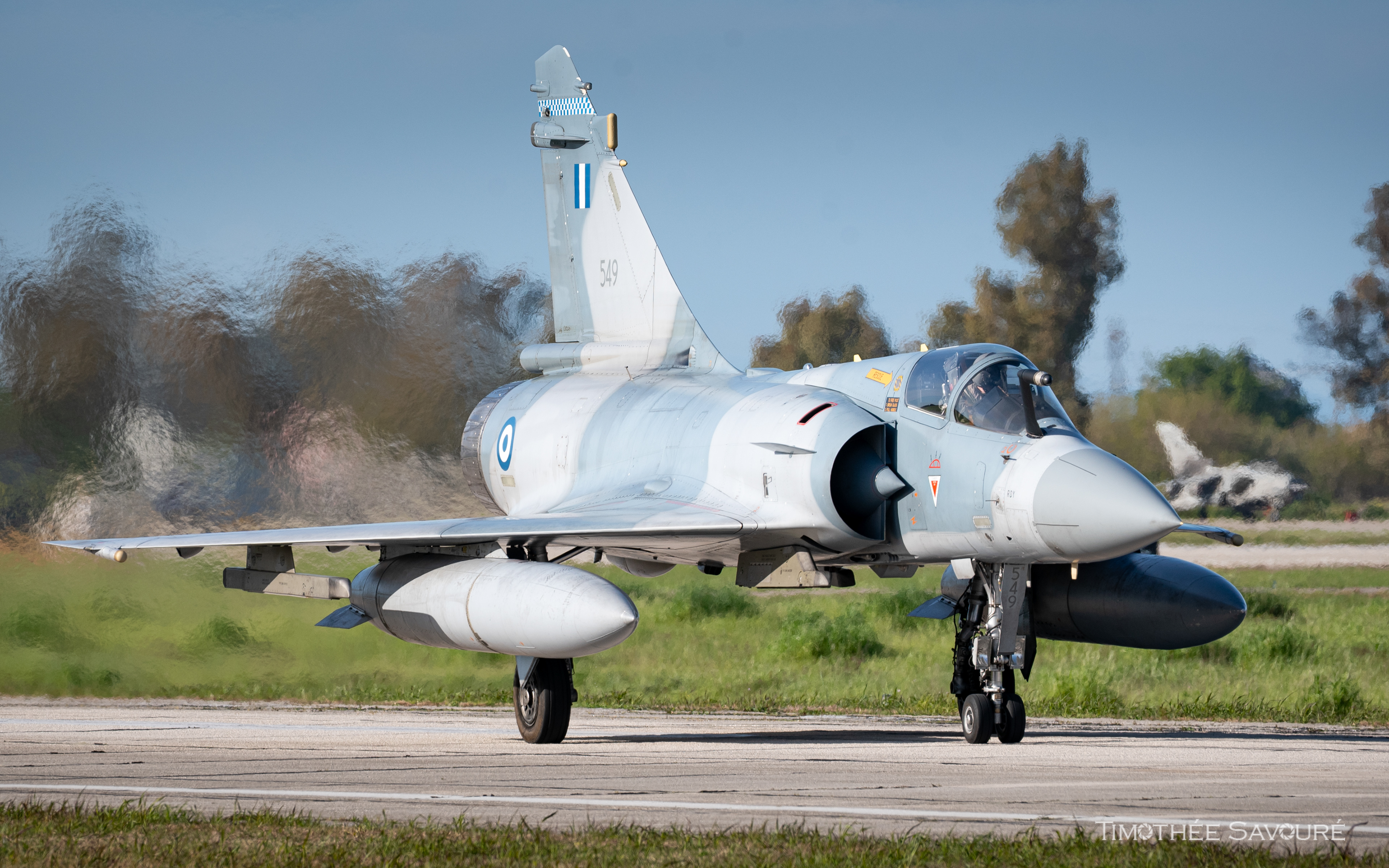 Hellenic Air Force Mirage 2000-5 taxiing back to its parking after a mission | 549