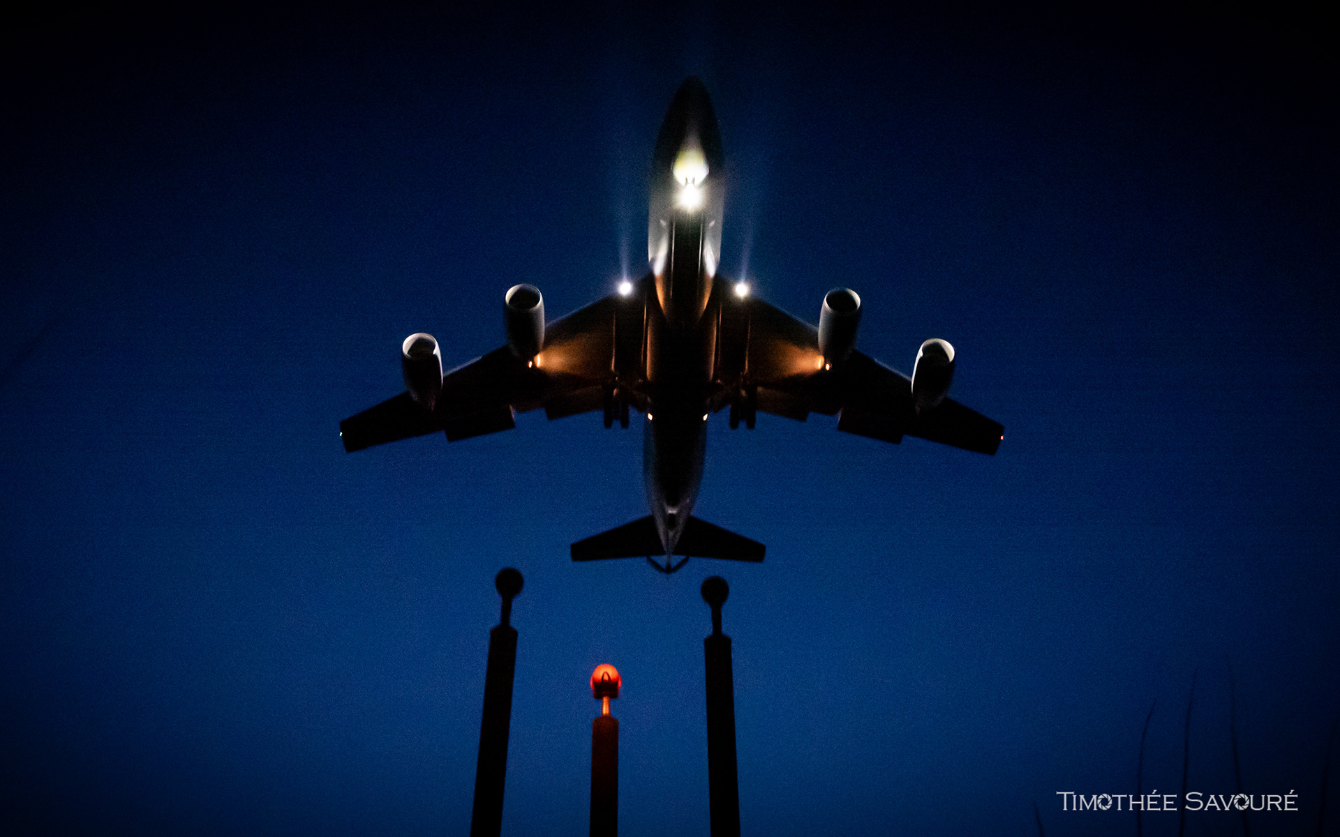 Night landing for this KC-135R back from a mission