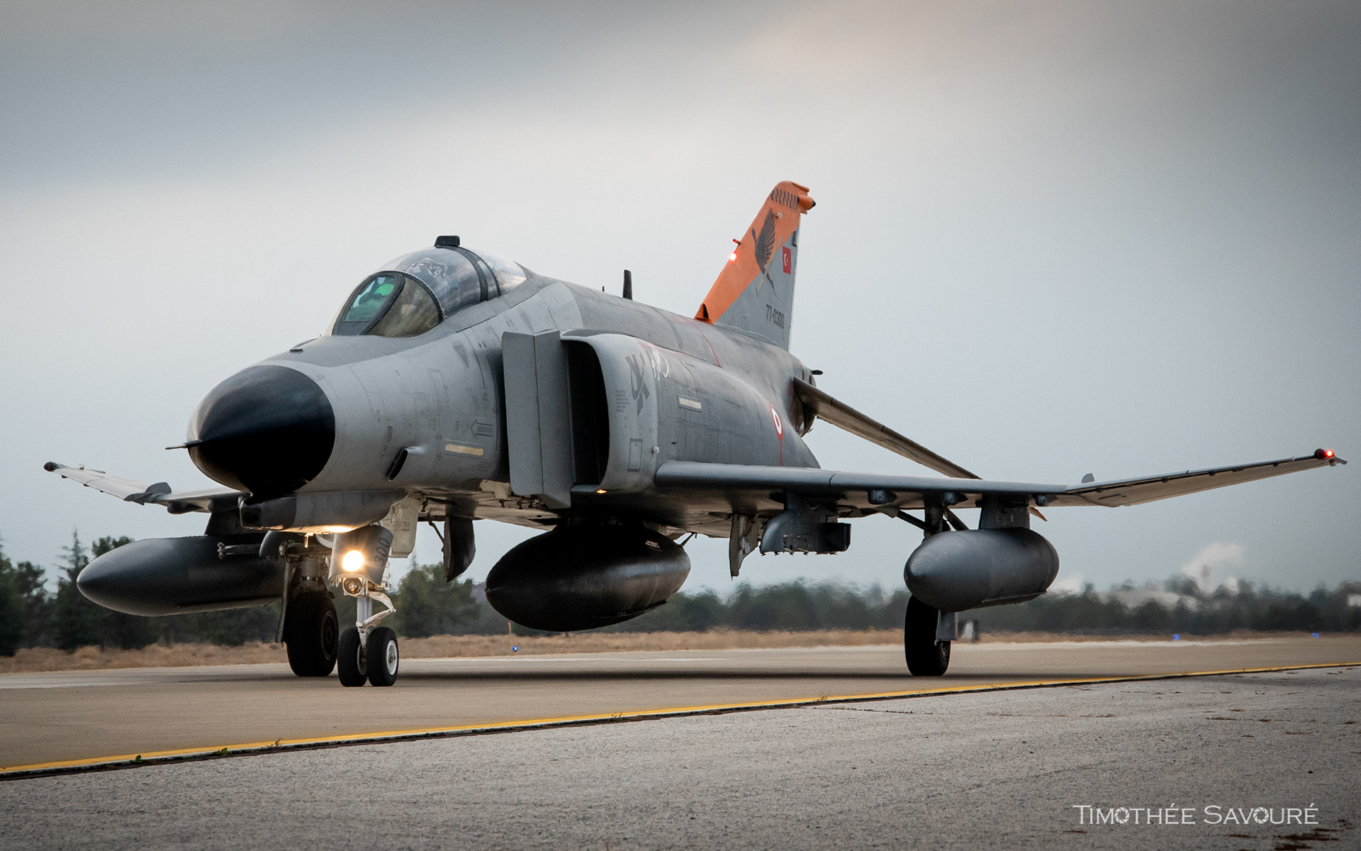 Rare F-4E Phantom from the 401 Filo taxiing - 77-0300