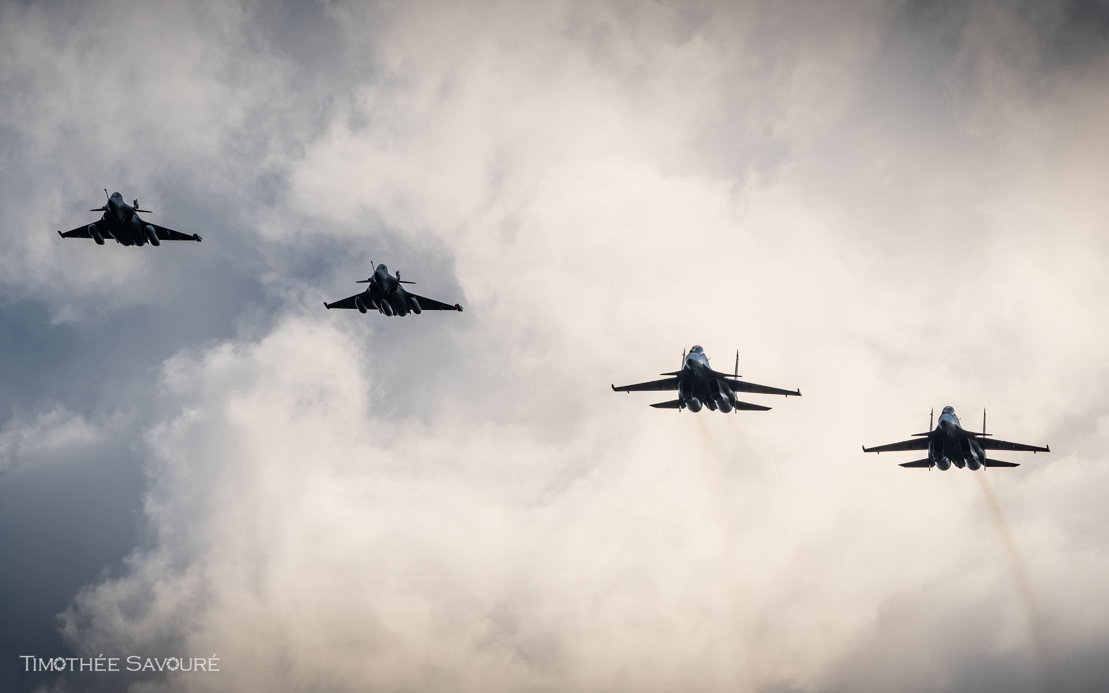 Tactical break of a GARUDA mission - French Air & Space Force Rafale - Indian Air Force Su-30MKI