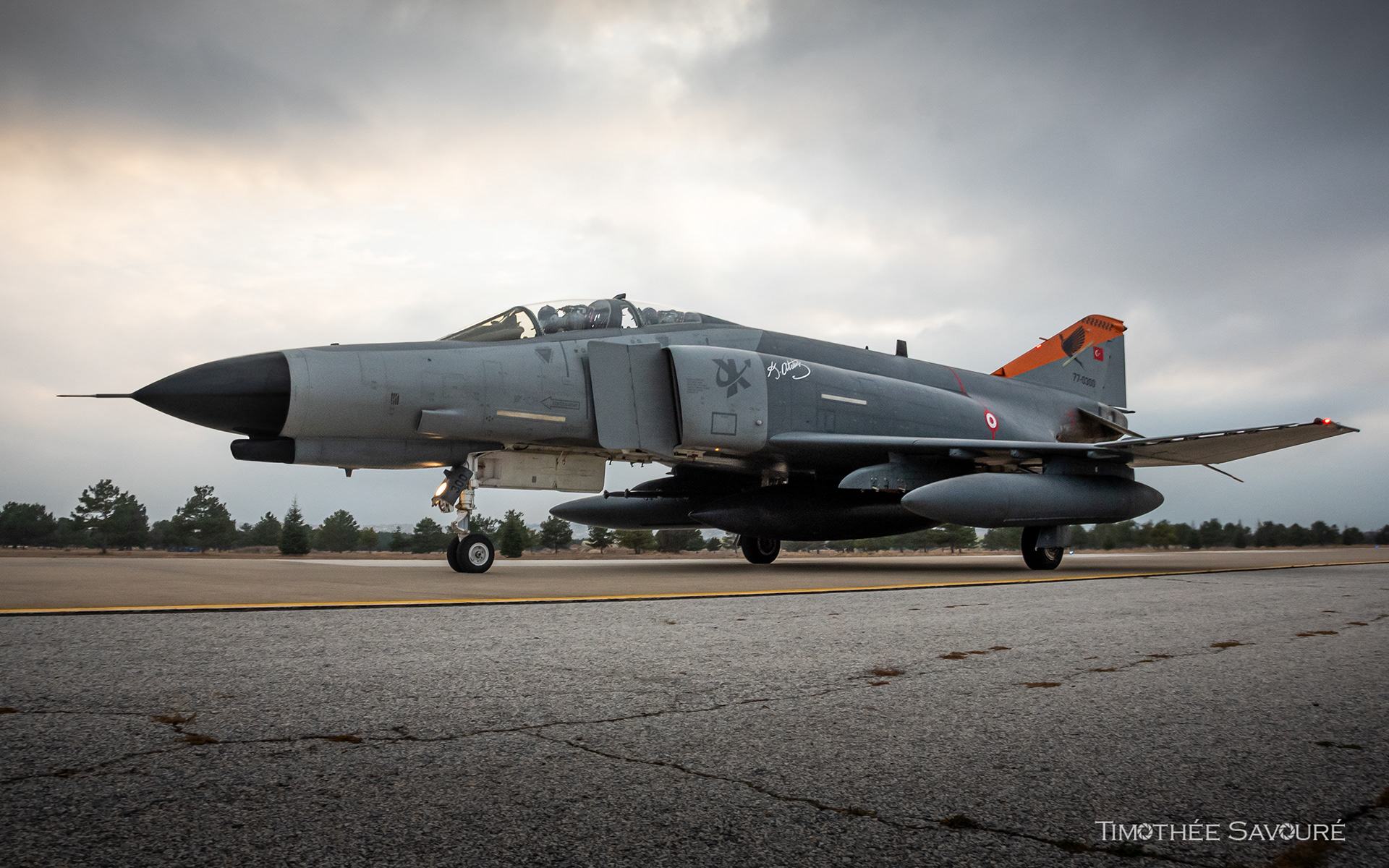 Rare F-4E Phantom from the 401 Filo taxiing - 77-0300