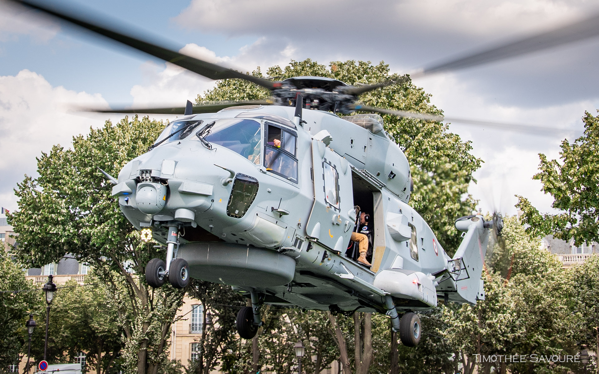 French Navy (Marine Nationale) NH-90 Caiman leaving the Invalides