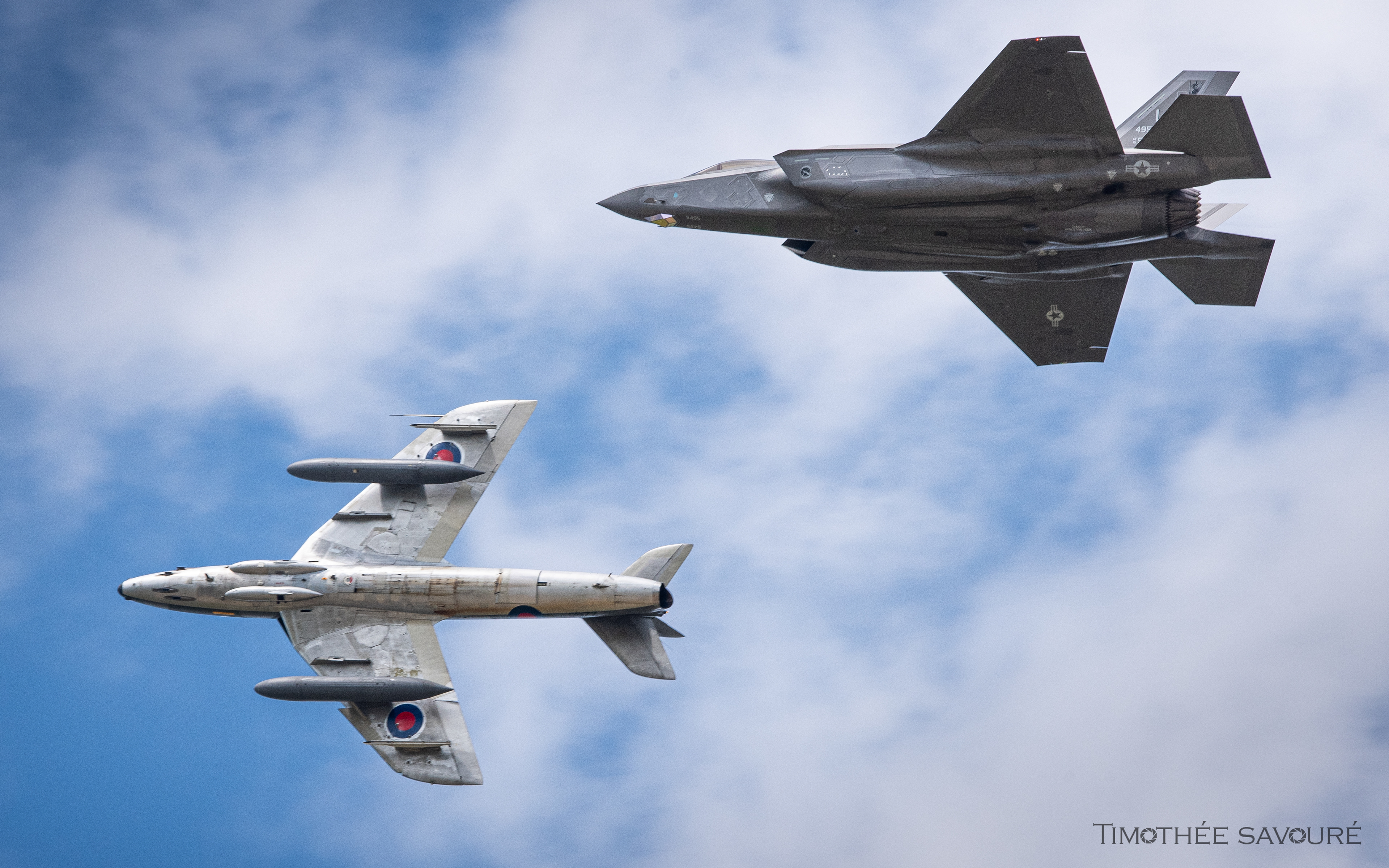 US Air Force Lockheed F-35A Lightning II + Hawker Hunter