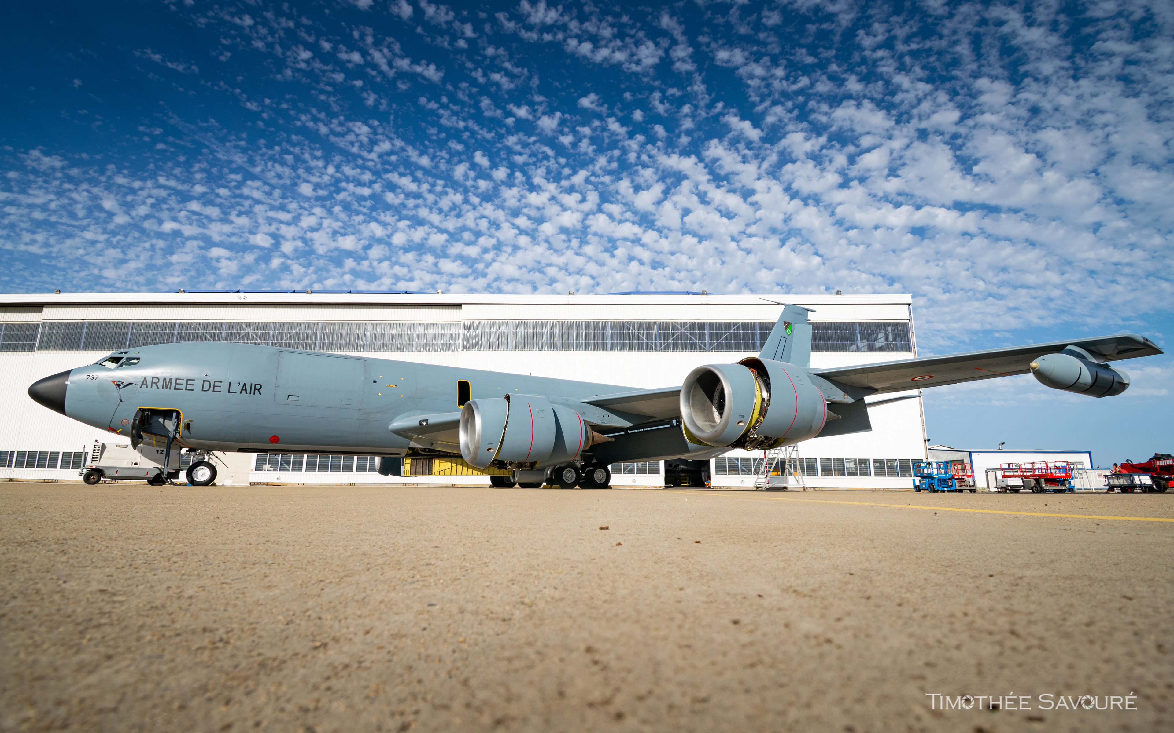 Armée de l'Air Boeing C-135FR in the apron for maintenance