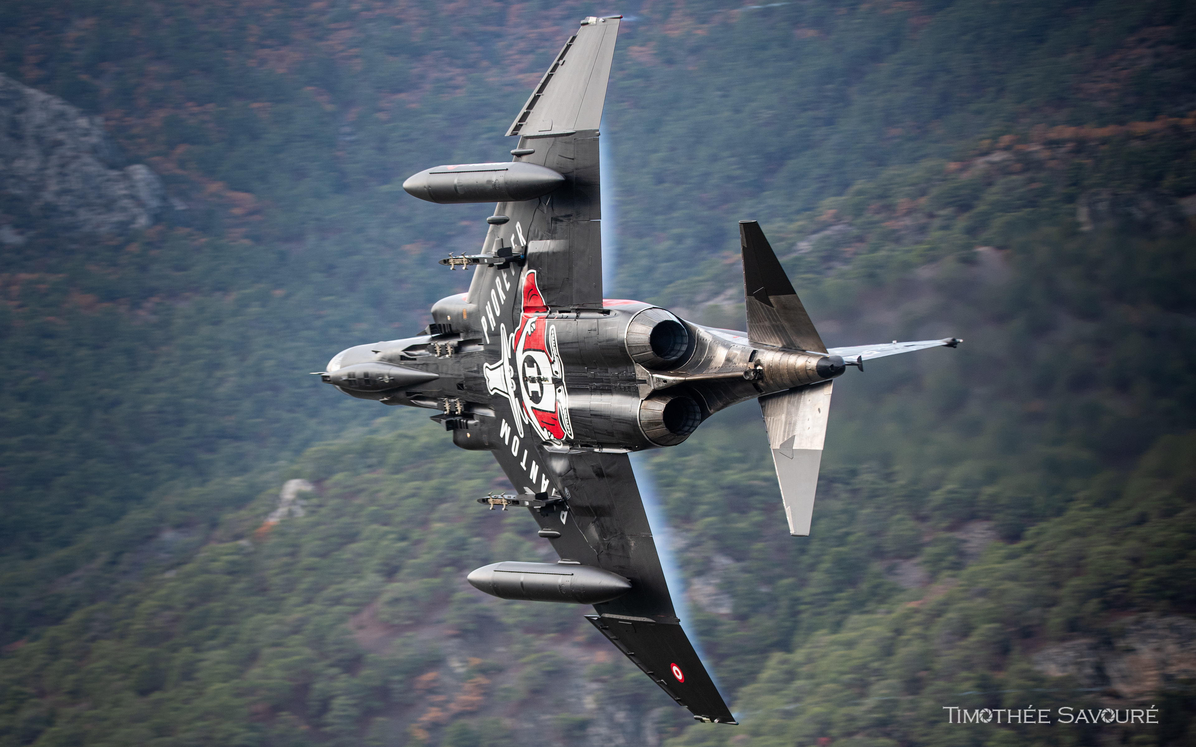 The specially painted F-4E Phantom for the 50th anniversary during the low level flight - 77-0303