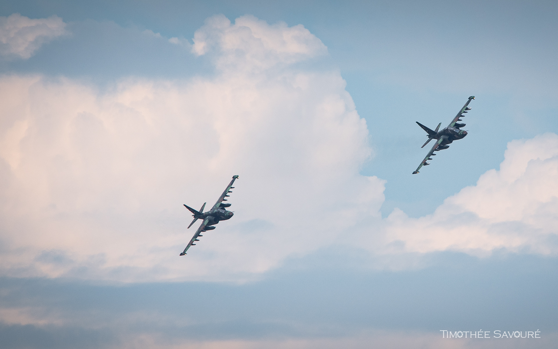 Ground attack simulation was performed with these two Su-25 Frogfoots