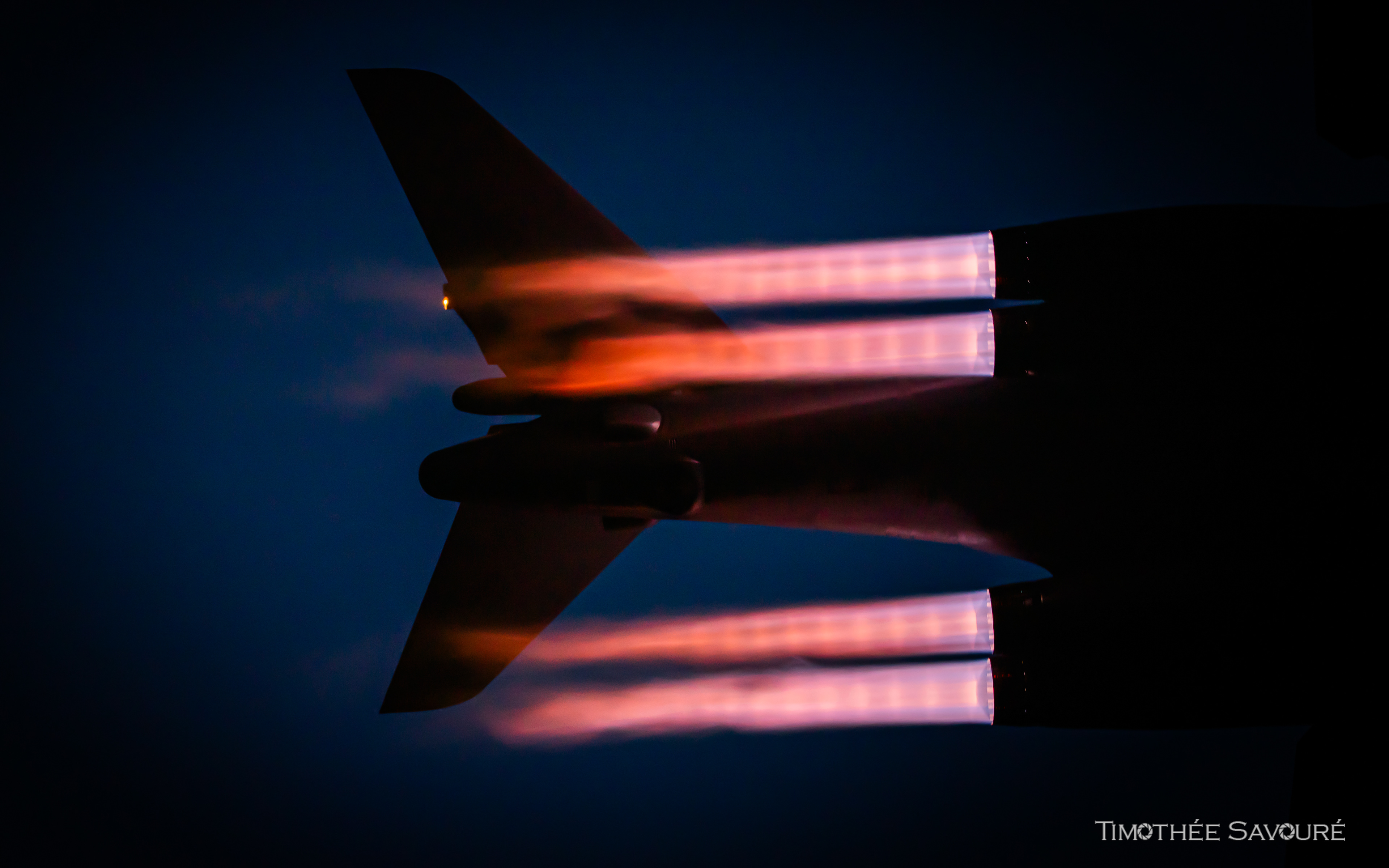 Day and night, B-1s performed missions from Fairford. The afterburners just light up the darkness