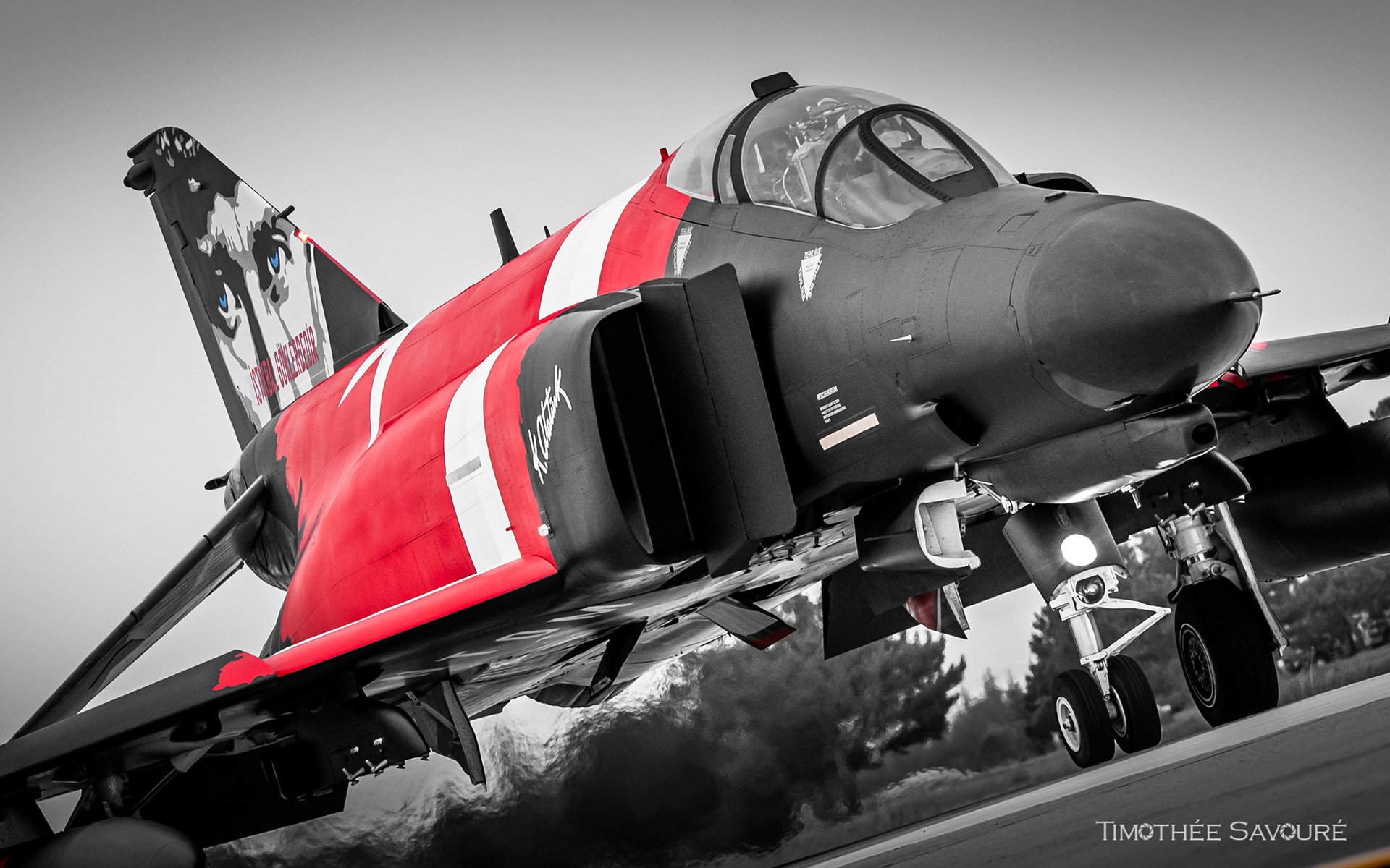 The special livery for the 50 years of service of the Turkish F-4 Phantom taxiing in Eskisehir