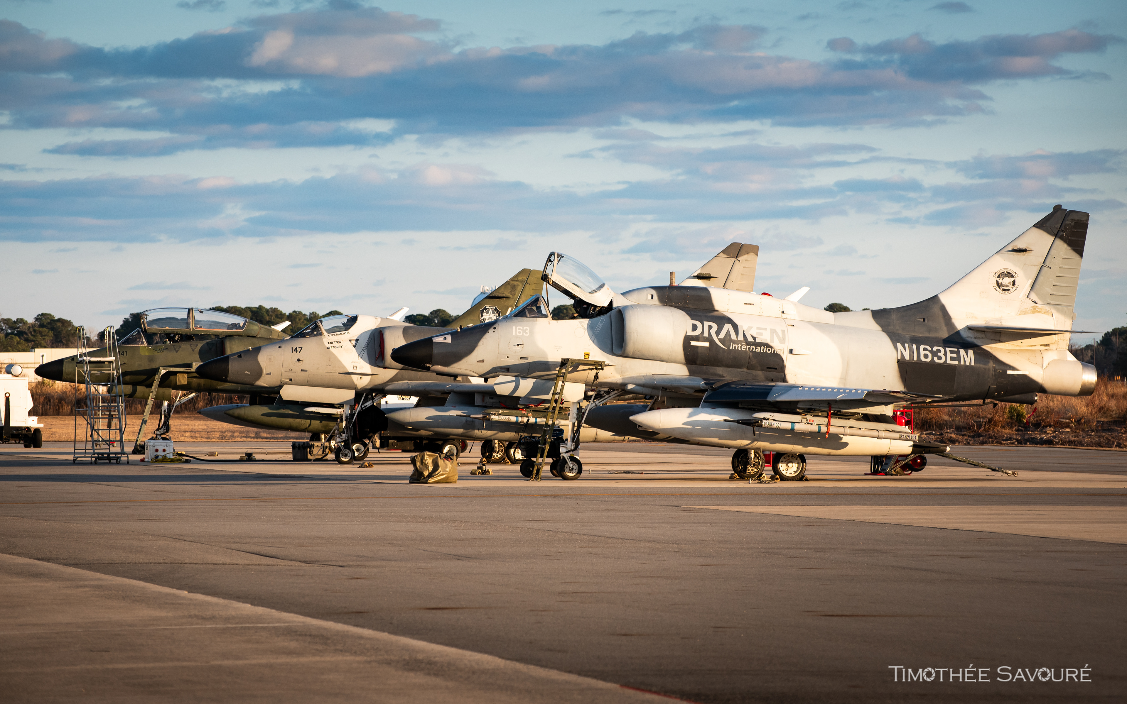 Draken International Douglas A-4 Skyhawk at sunset