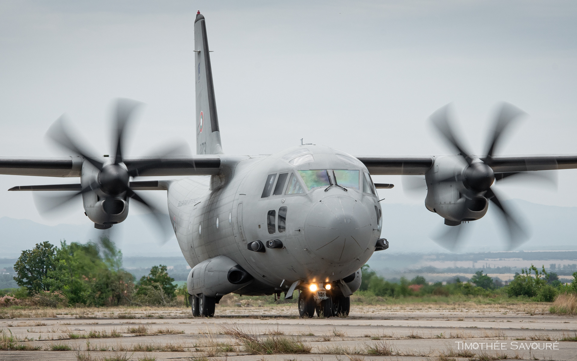 Logistical support was provided with this C-27J Spartan from the Bulgarian Air Force