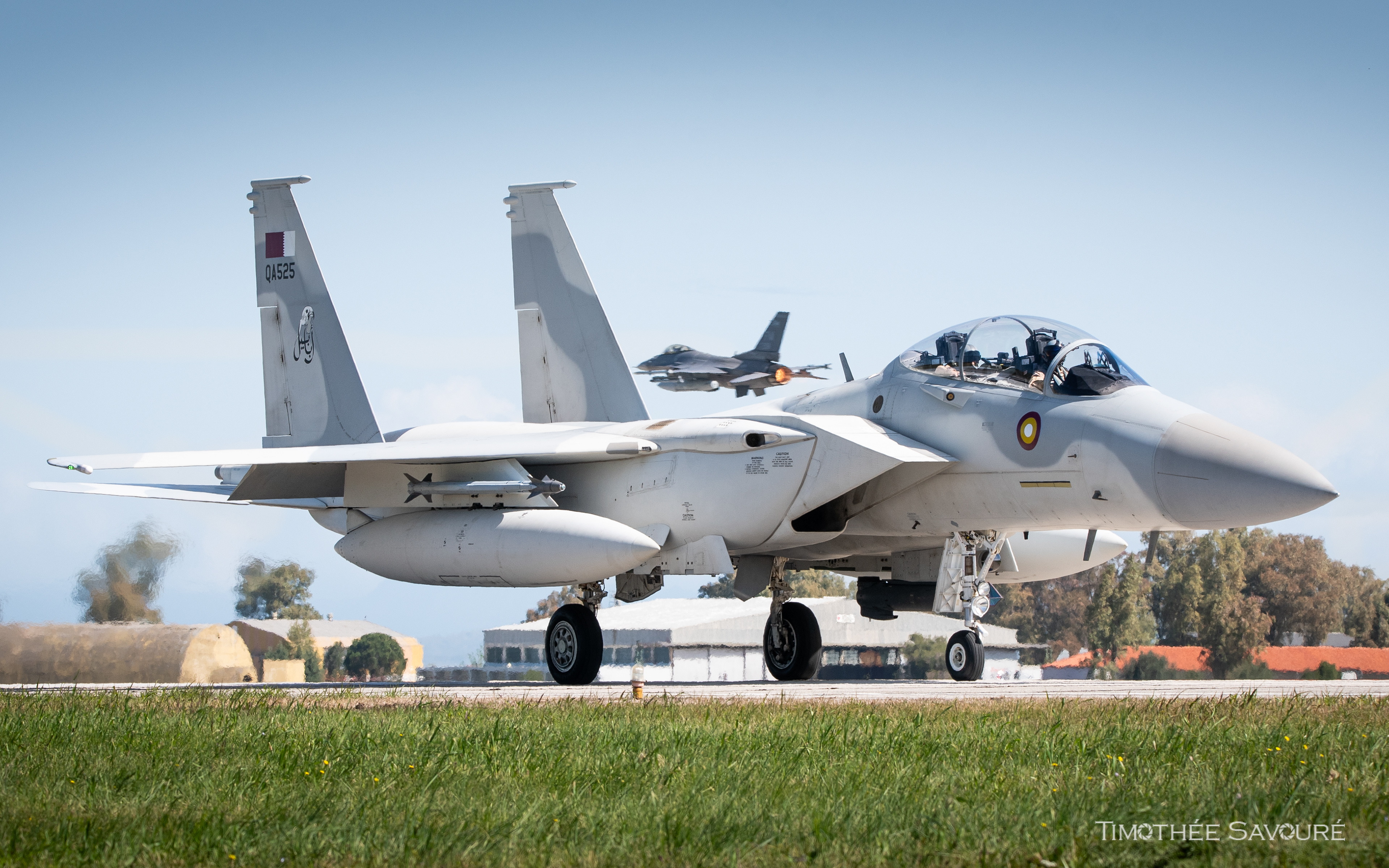 Qatar Emiri Air Force Boeing F-15QA Ababil taxiing for take-off | QA525