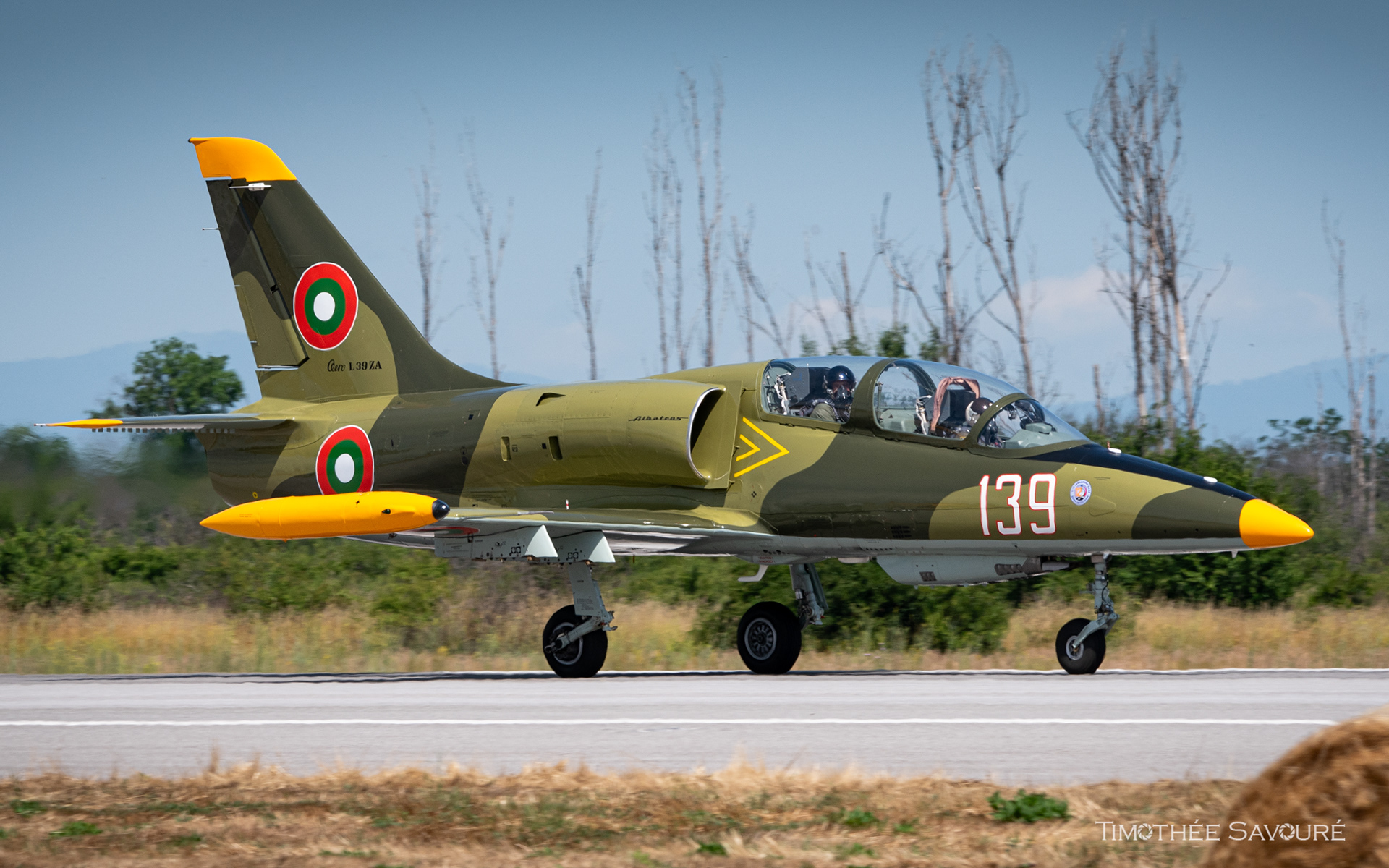 Bulgarian Air Force L-39ZA Albatros equipped with a cannon pod for training in Graf Ignatievo