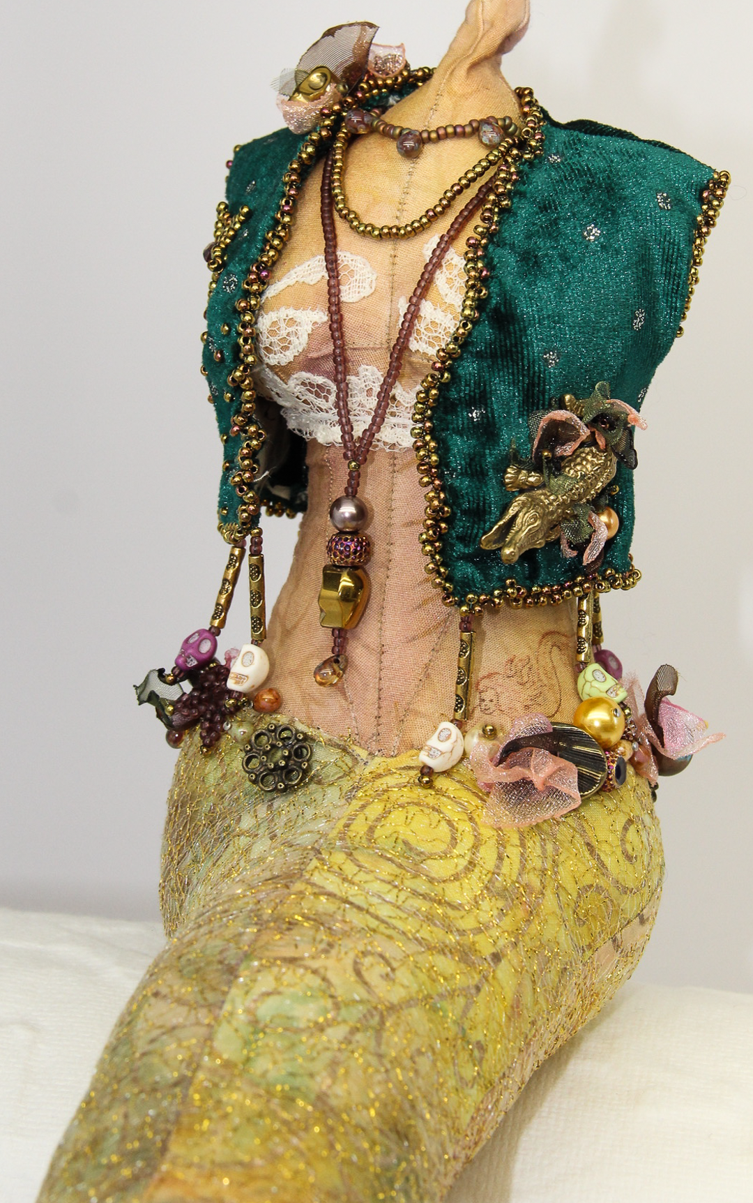 Mermaid vest on model