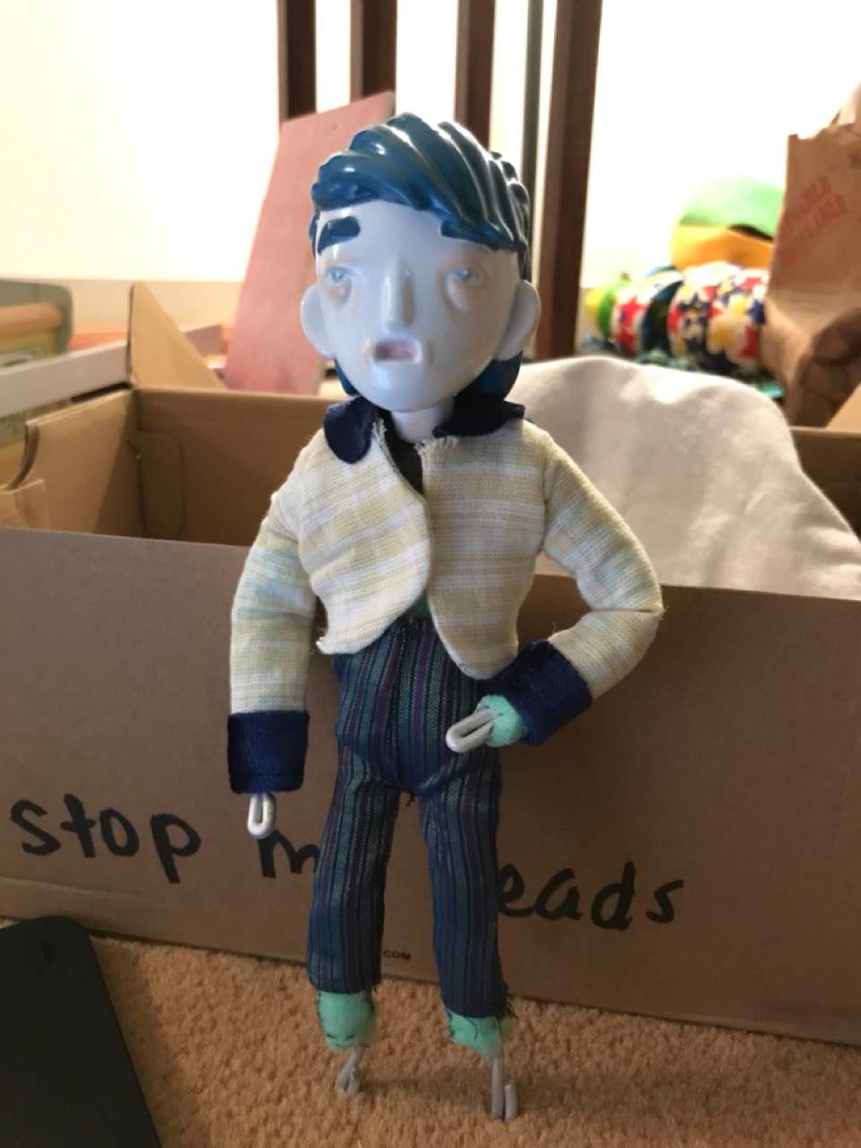 A jacket awaiting buttons