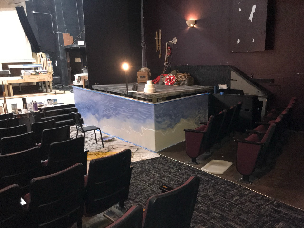 Pier mural in progress