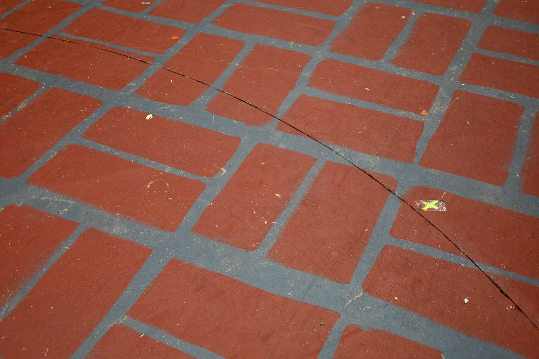 Restaurant interior brick deck