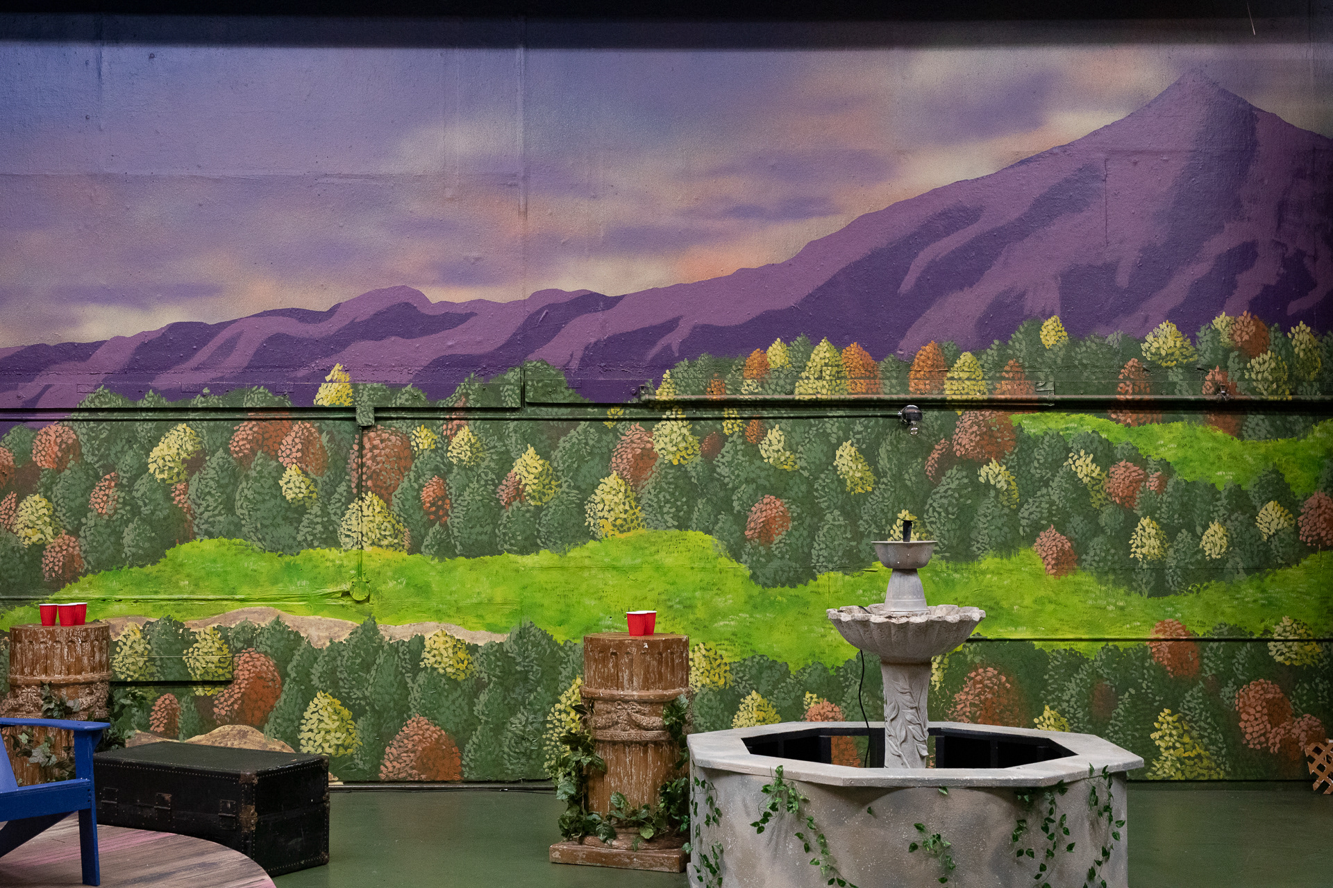 Completed back wall, ready for Shakespearean mischief!