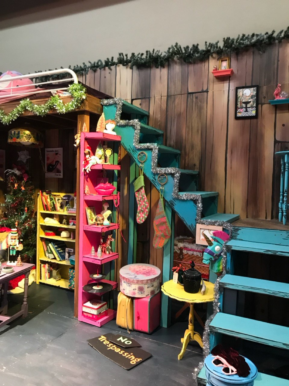 Seuss-style stairs and set dressing