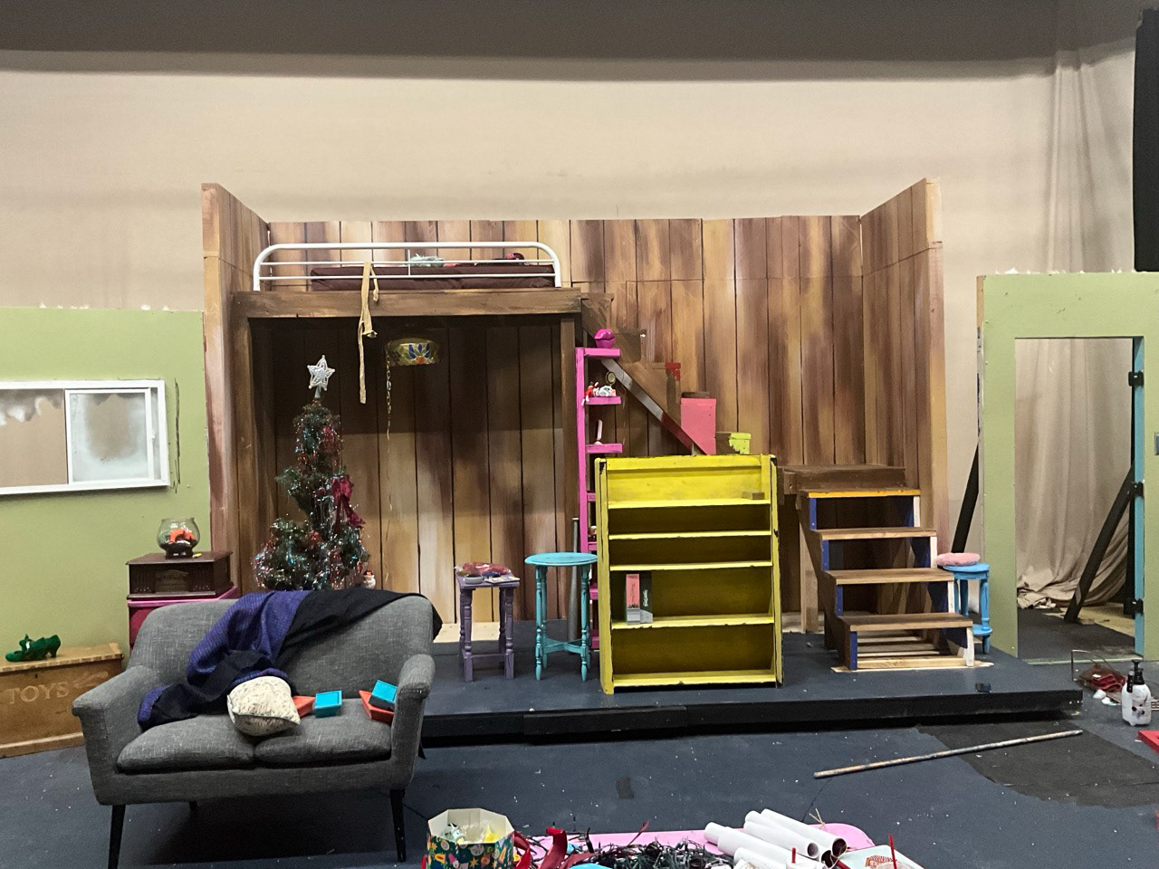 Plank lines for wood in place