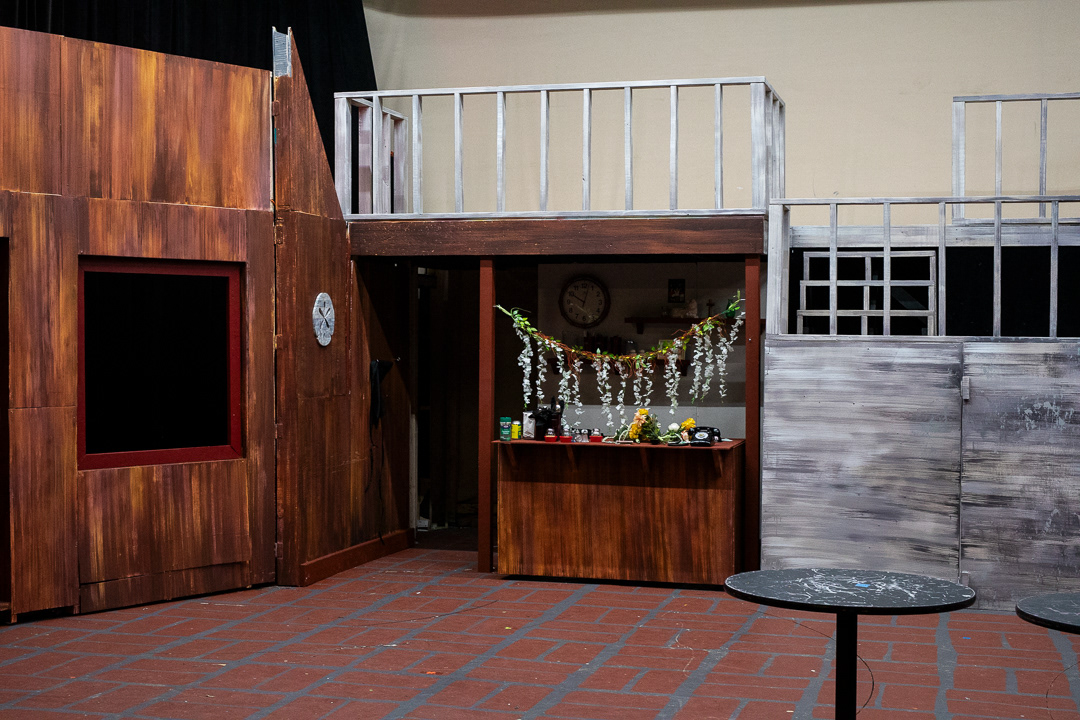 Mystic Pizza shop and upper deck railing