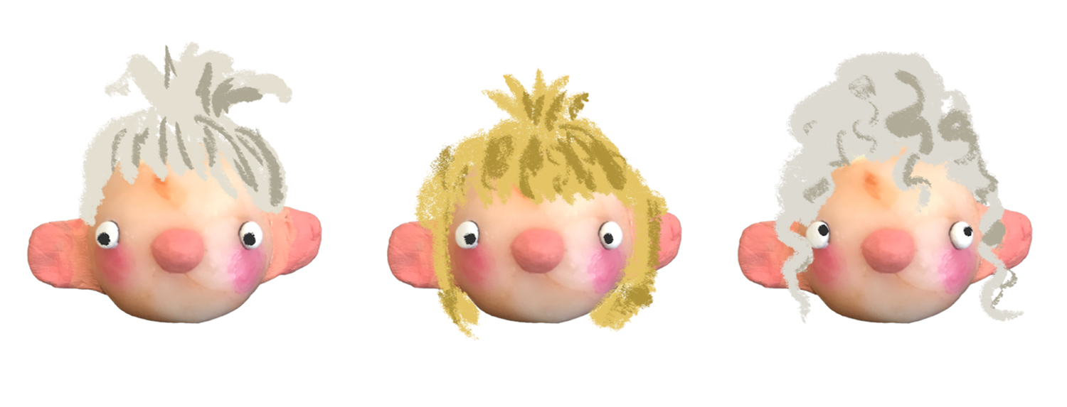 Puppet hairstyle sketches, "Breaking!"