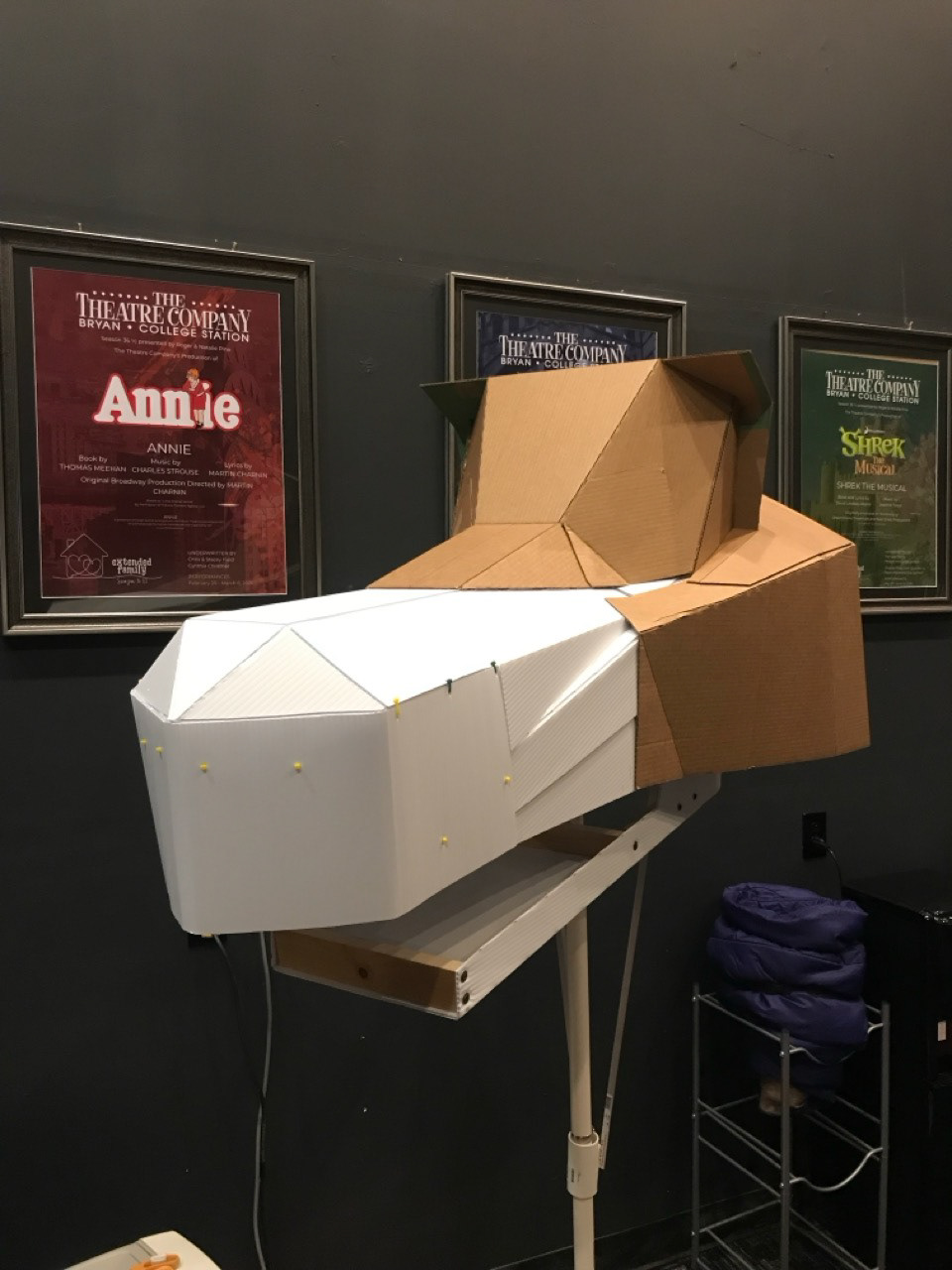 Cardboard shell built by Tony Upton