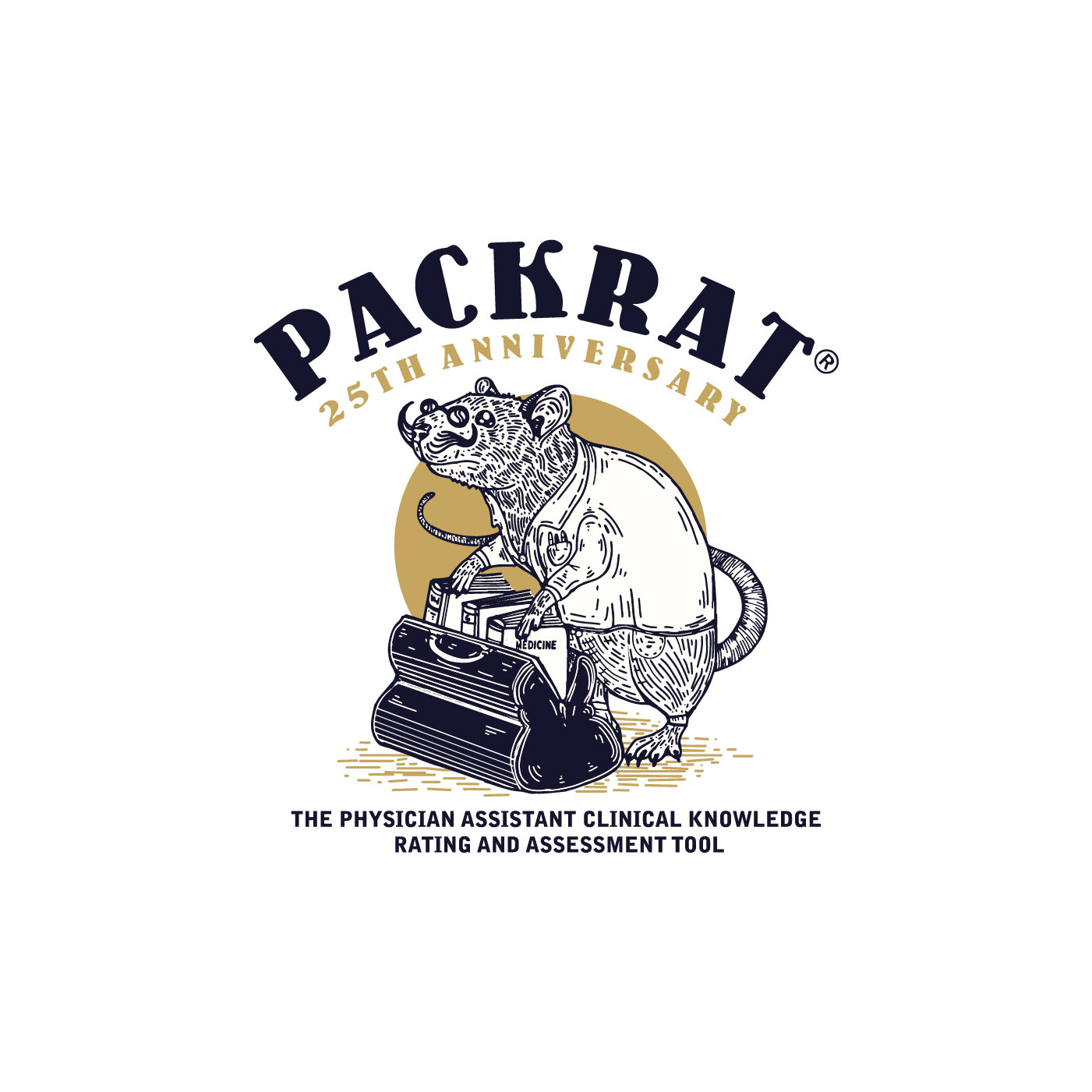 The logo design made for Packrat's 25th anniversary. 