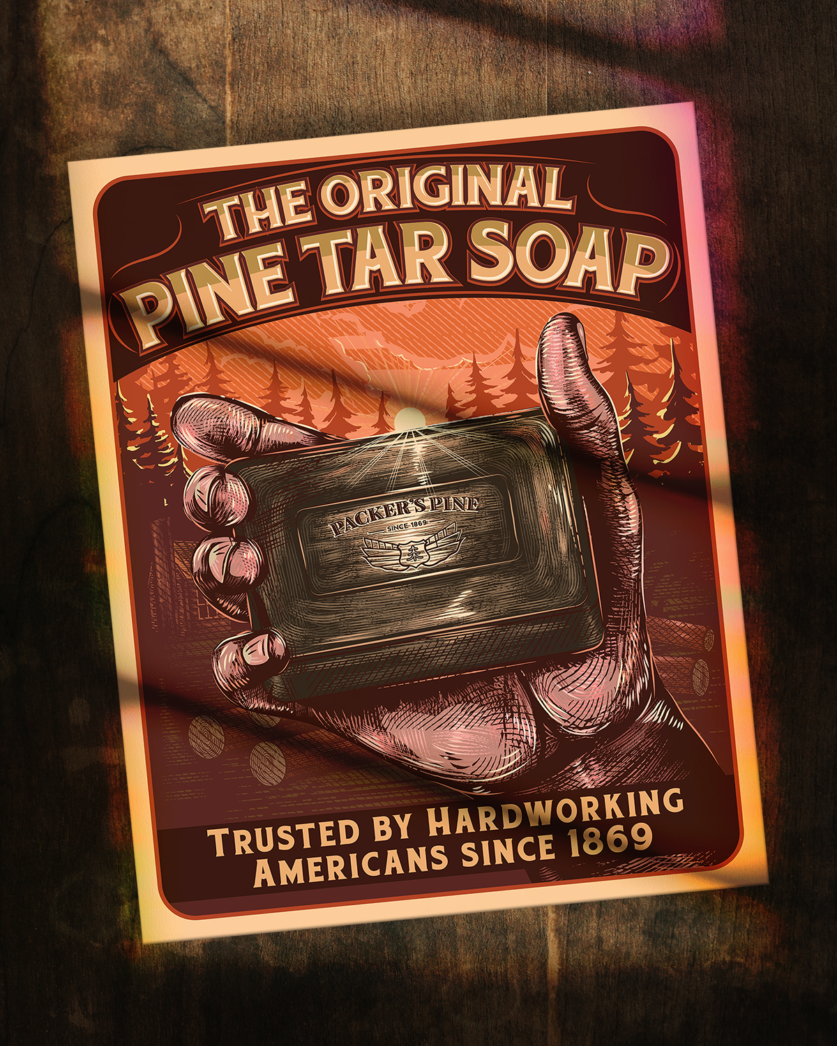 Packer's Pine Original Pine Tar Soap Poster design
