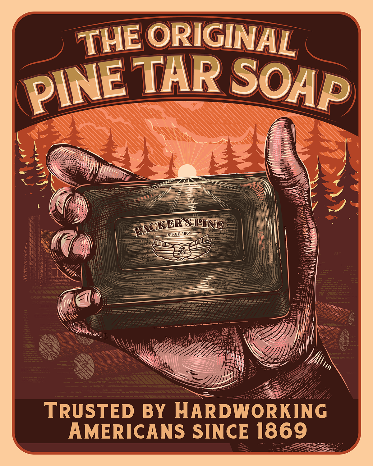 Packer's Pine Original Pine Tar Soap Poster design