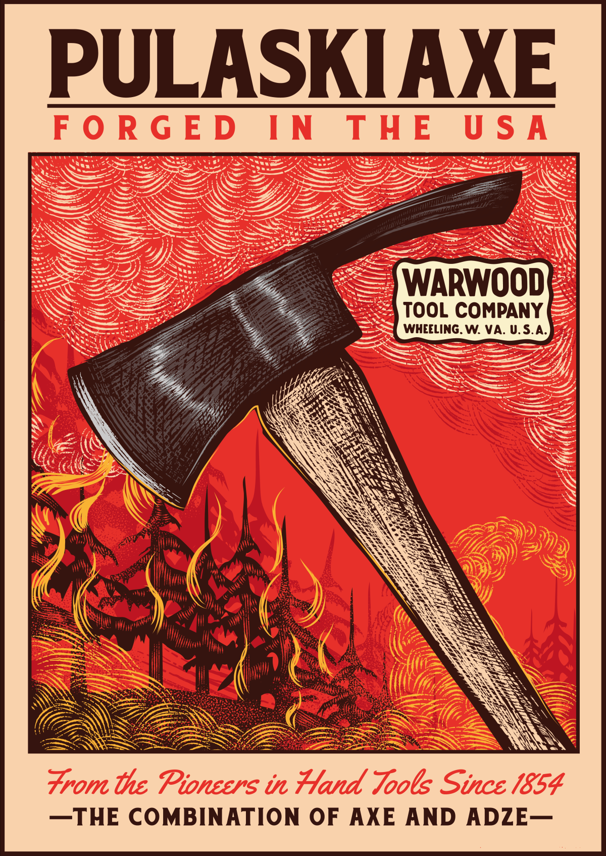 Pulaski Axe Poster Design for Warwood Tool Company