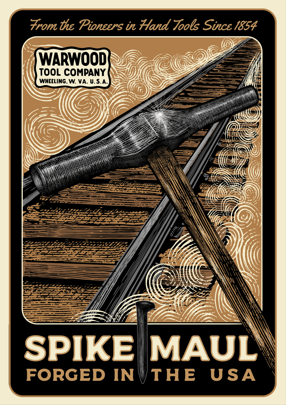 Spike Maul Poster Design for Warwood Tool Company