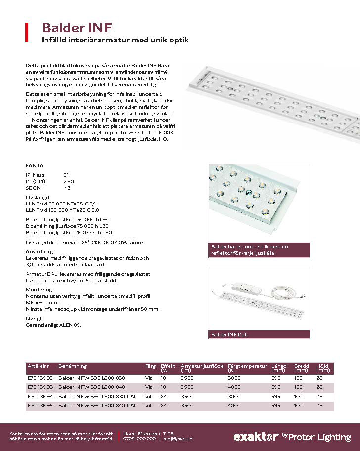PROTON LIGHTING: Product specification (Creative / Design)