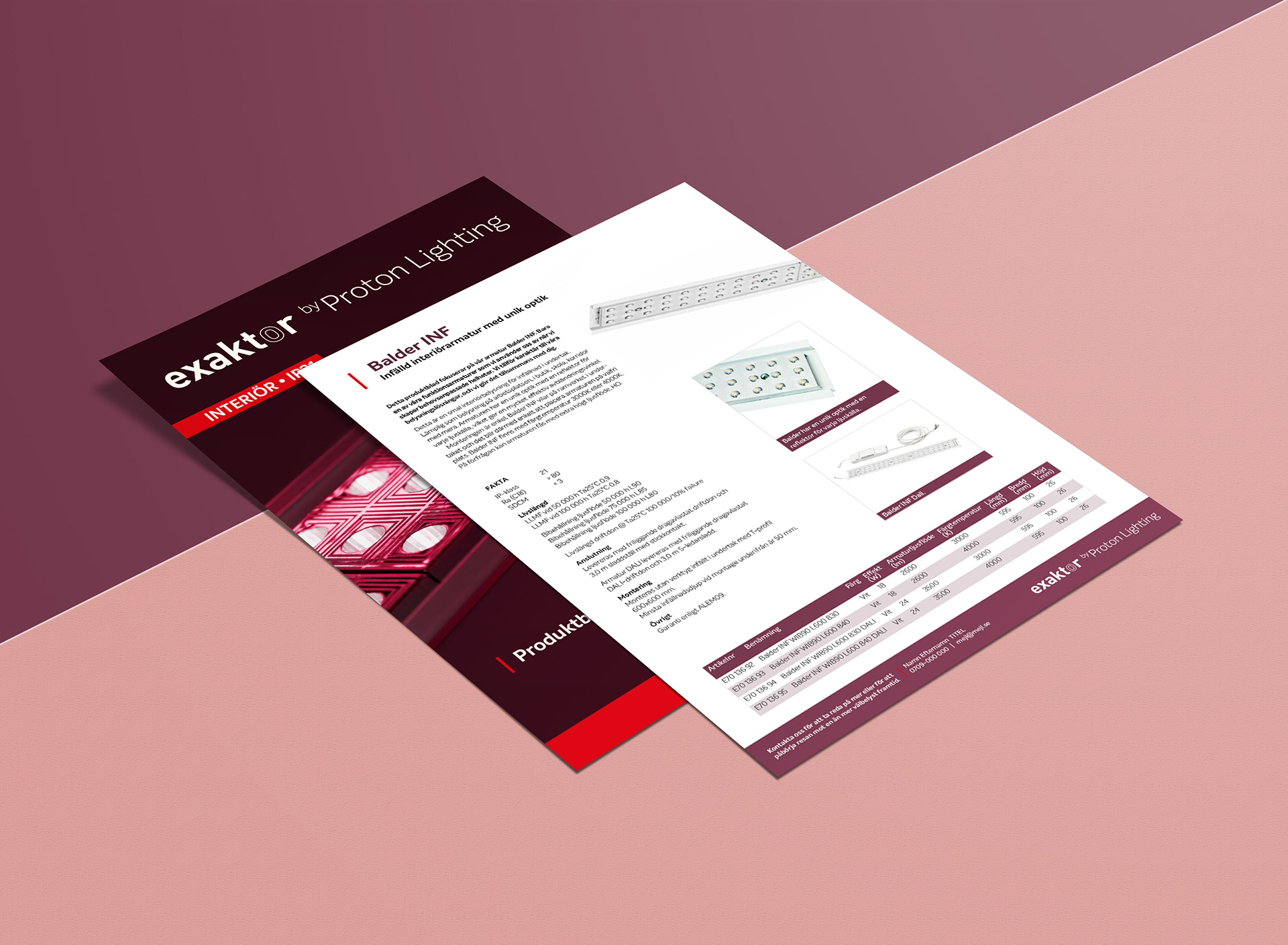 PROTON LIGHTING: Product specification (Creative / Design)
