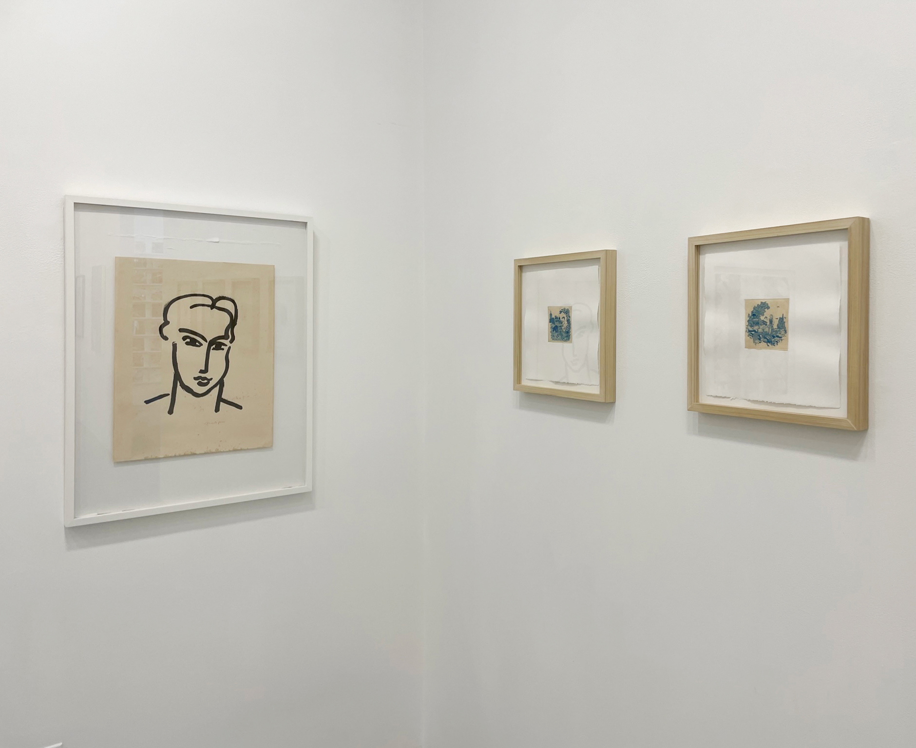 My work adjacent to Henri Matisse installed for "Paperwork" photo courtesy of Bruno David