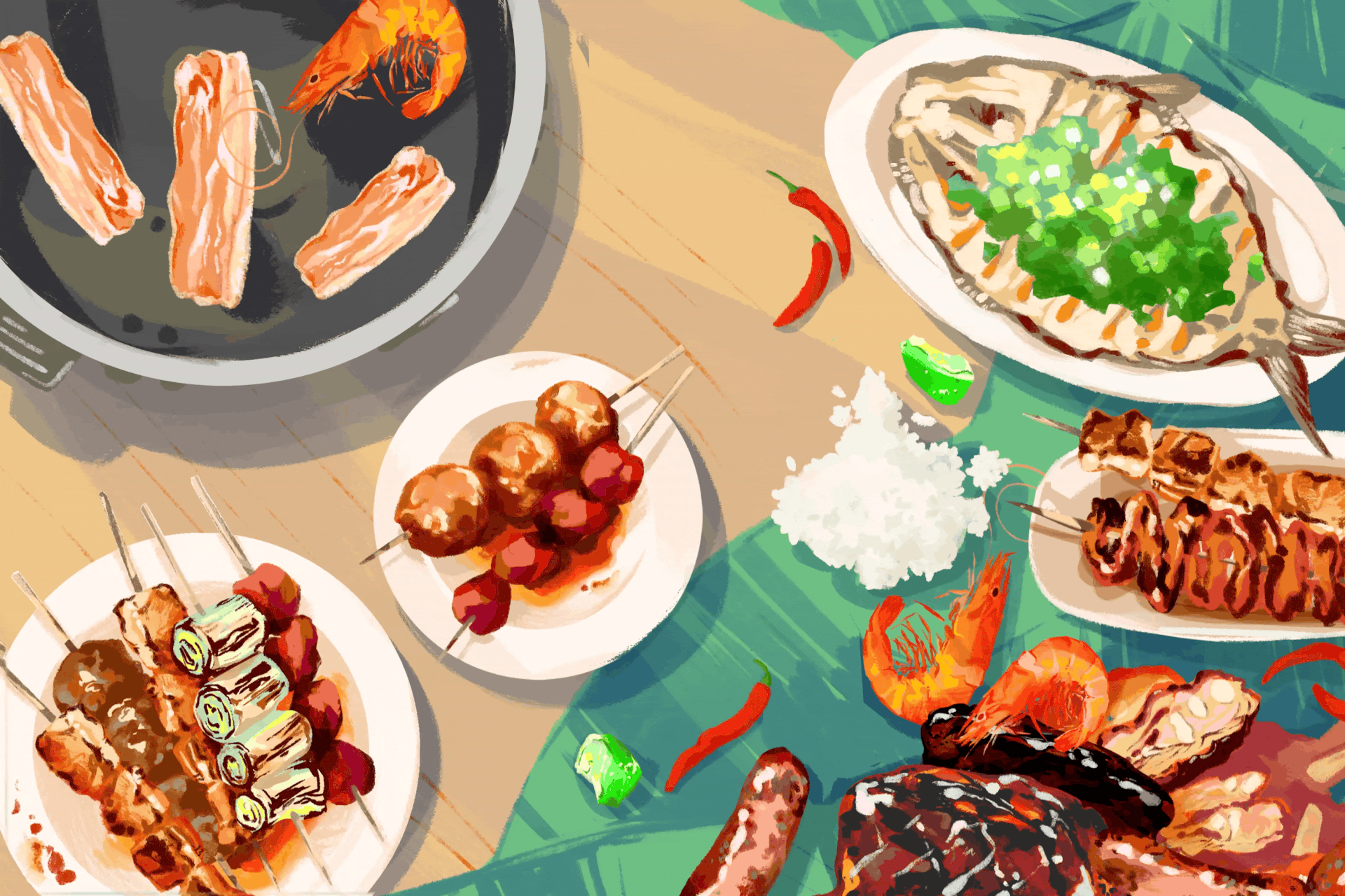Korean BBQ; Japanese BBQ; Hmong BBQ; Filipino BBQ