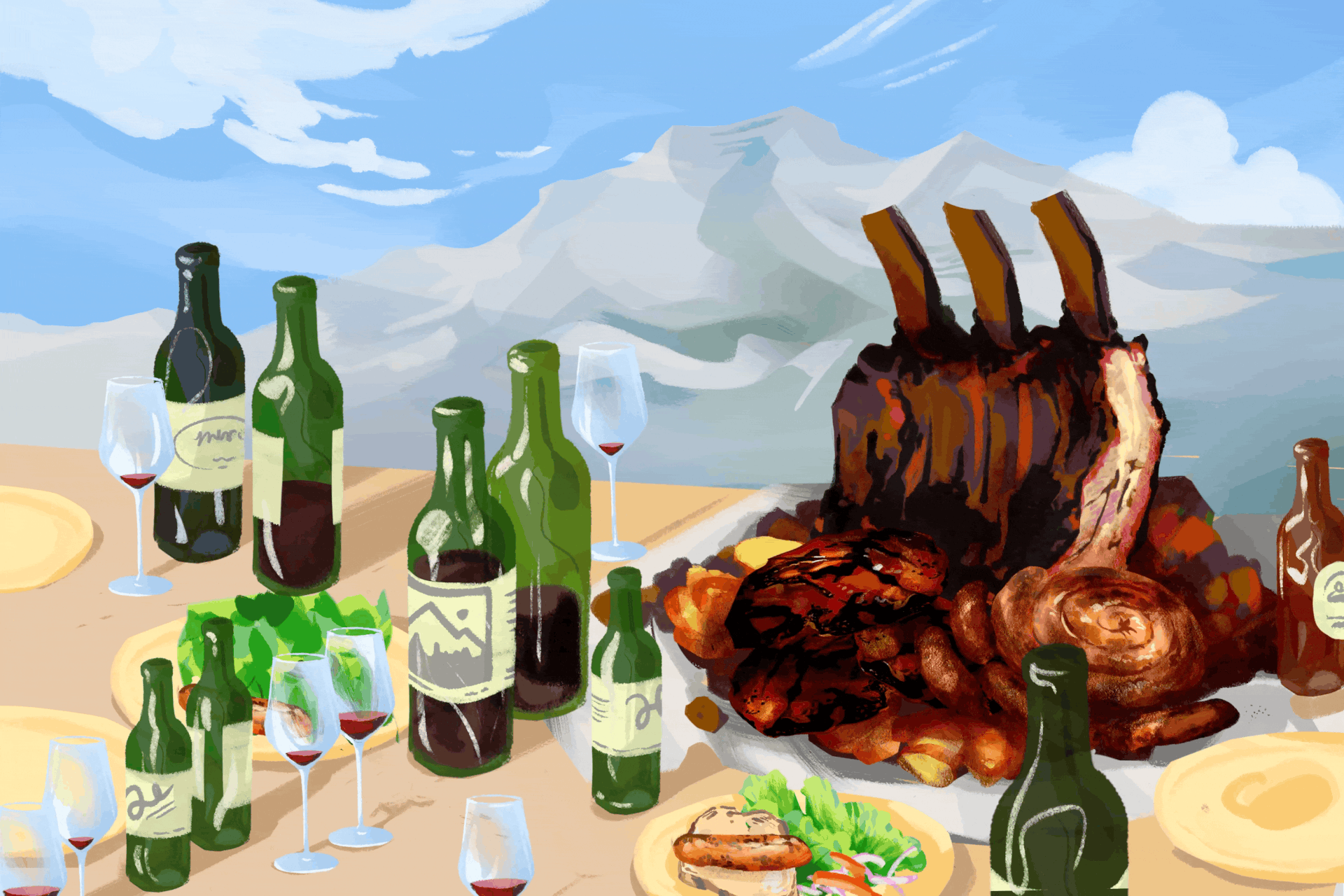 Argentinian "asado"; Andean "pachamanca"