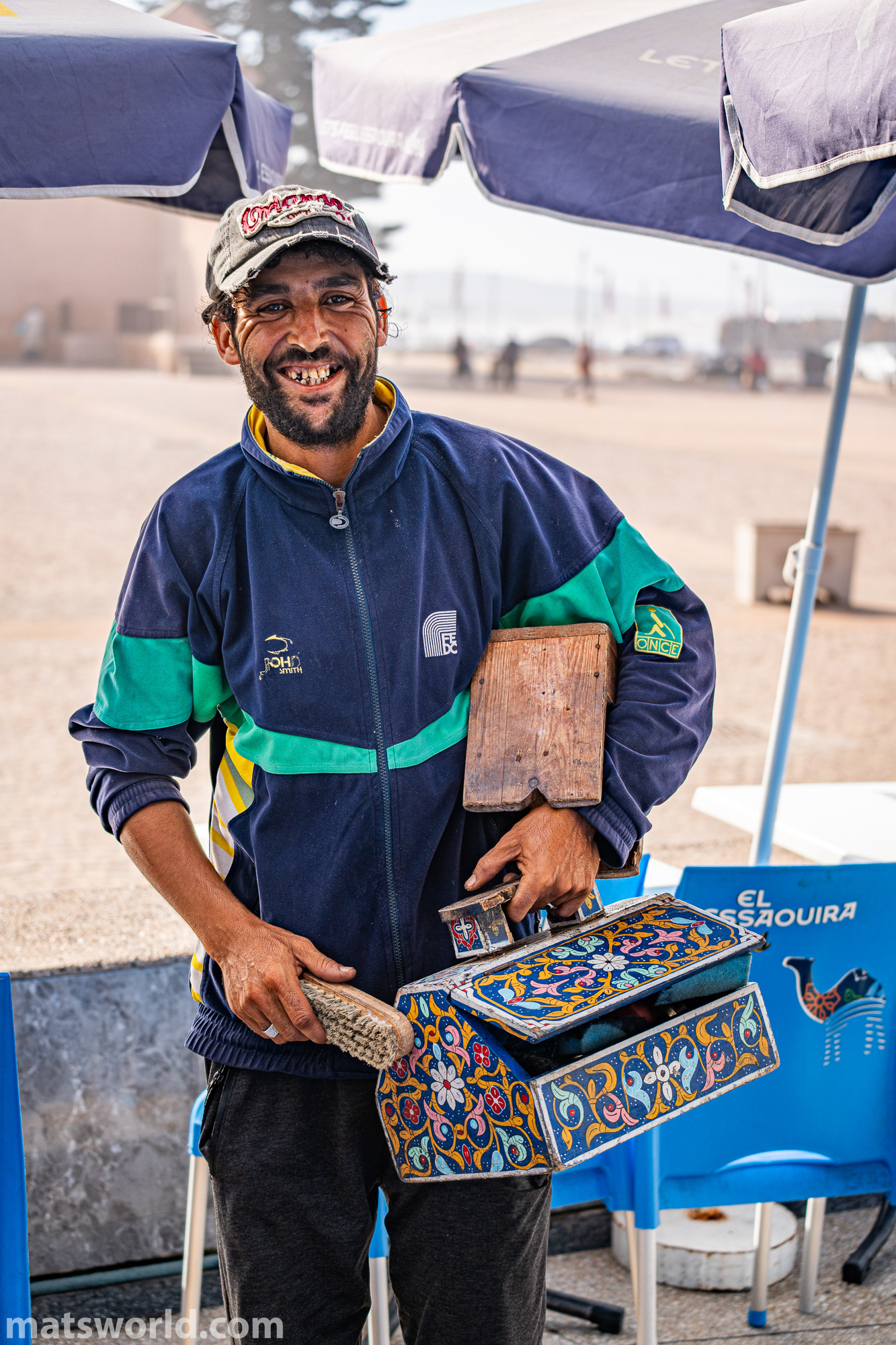 Shoeshine boy in Essaouira