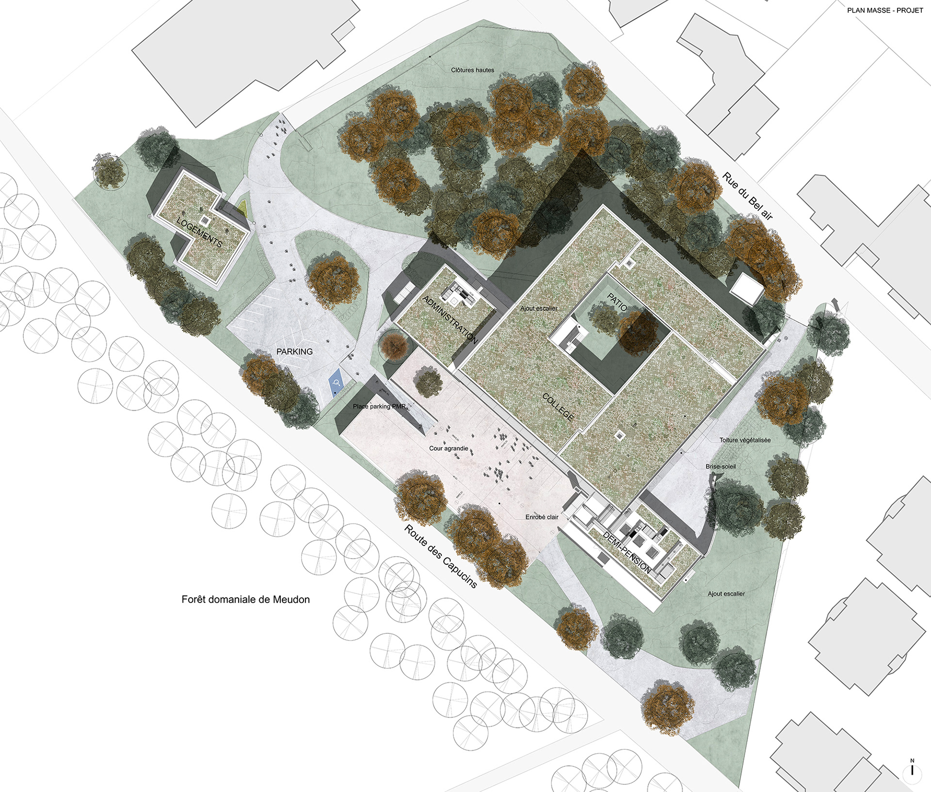 Collège Bel Air de Meudon - Plan de masse