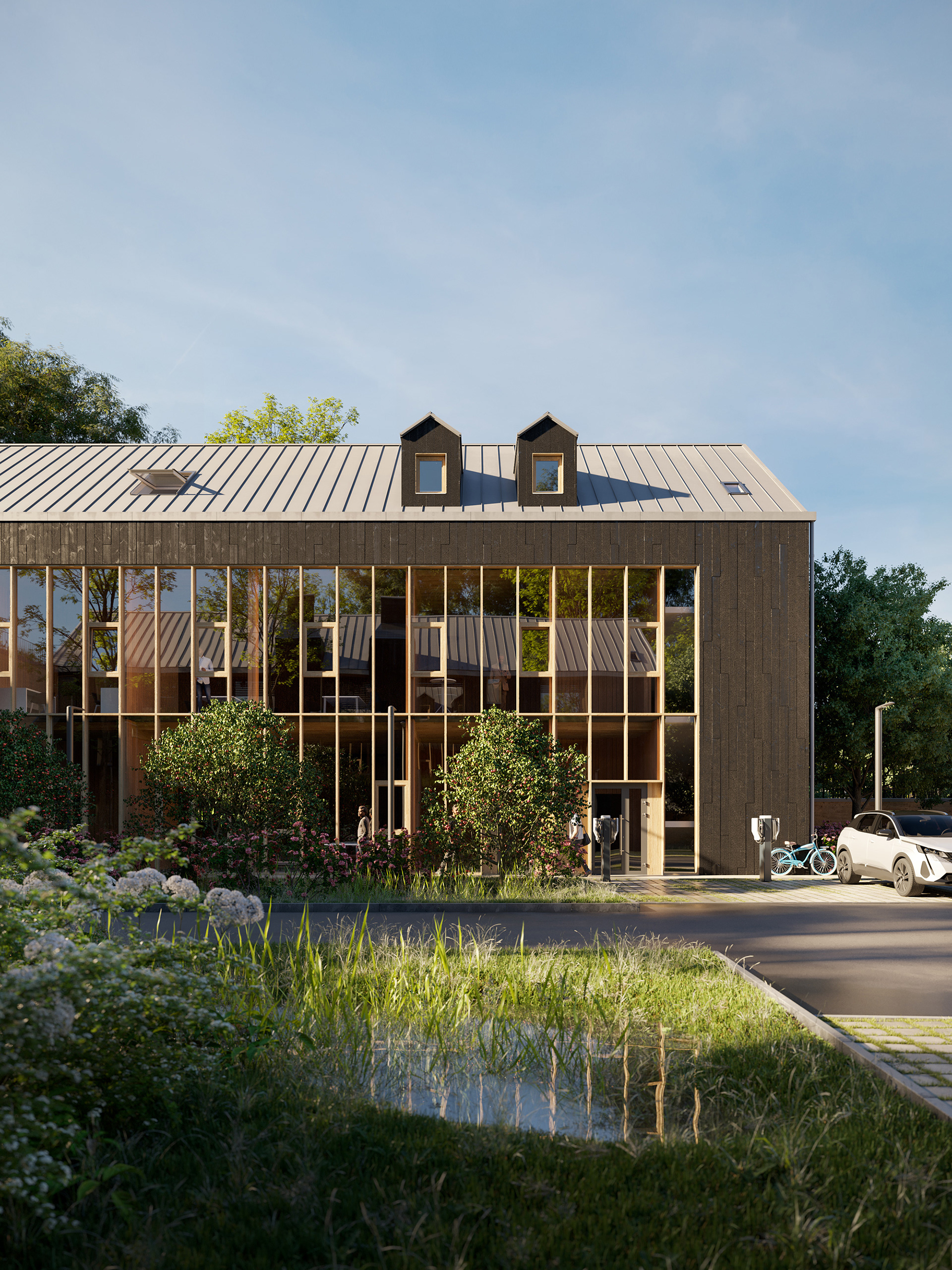 Perspective du mur rideau