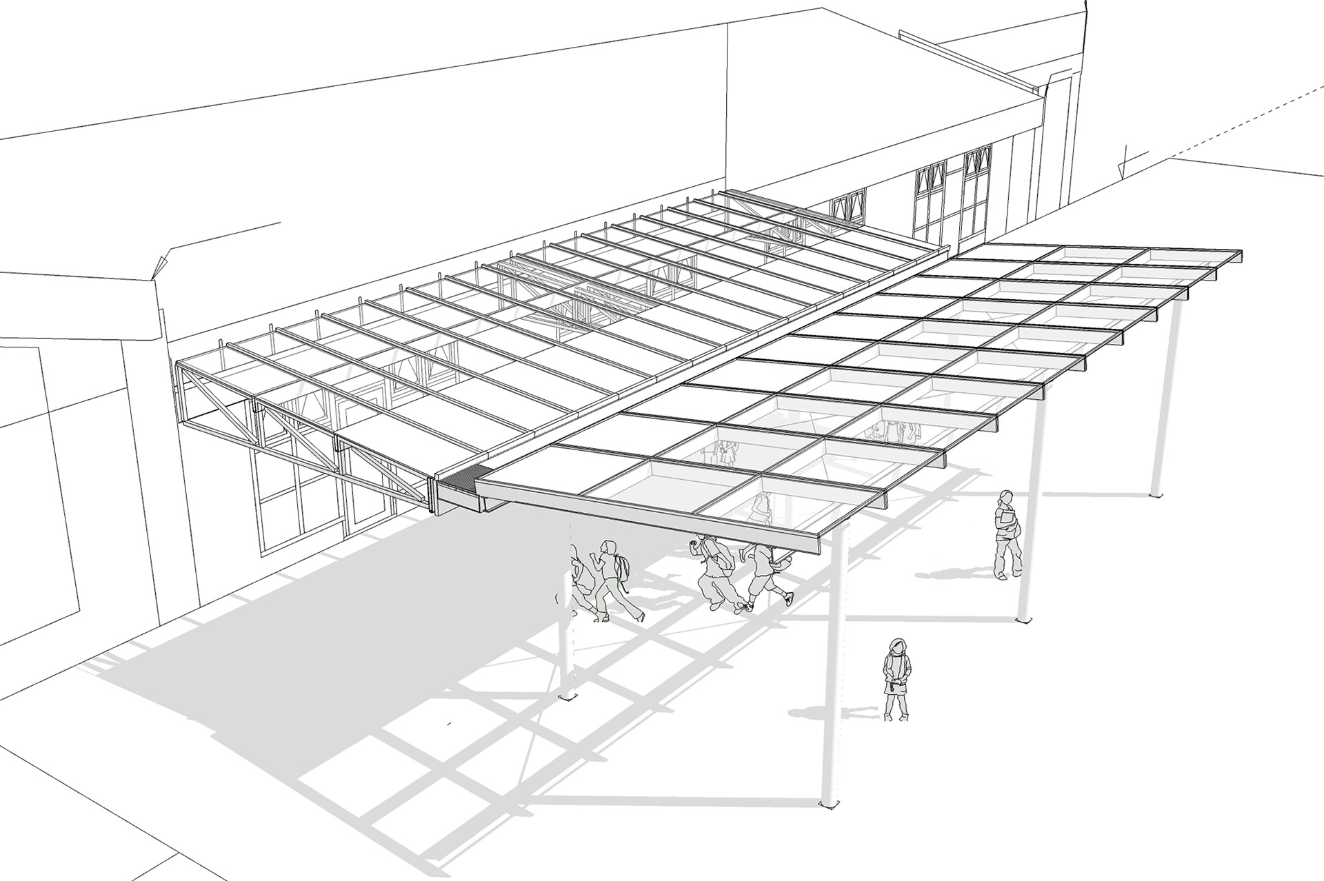 Collège Yves du Manoir de Vaucresson - Auvent de la cour