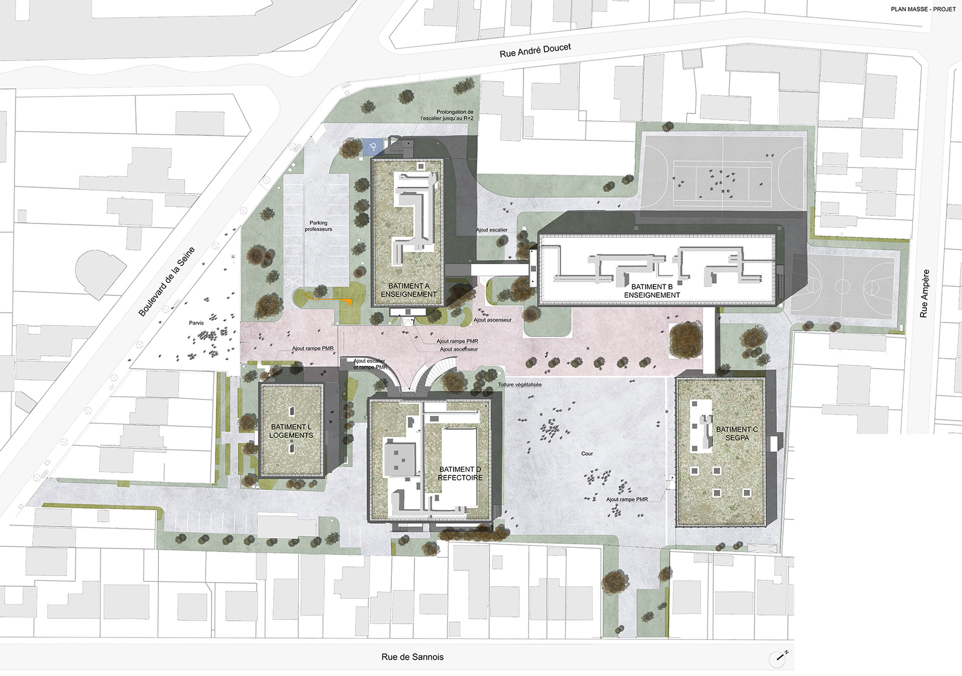 Collège Doucet de Nanterre - Plan de masse