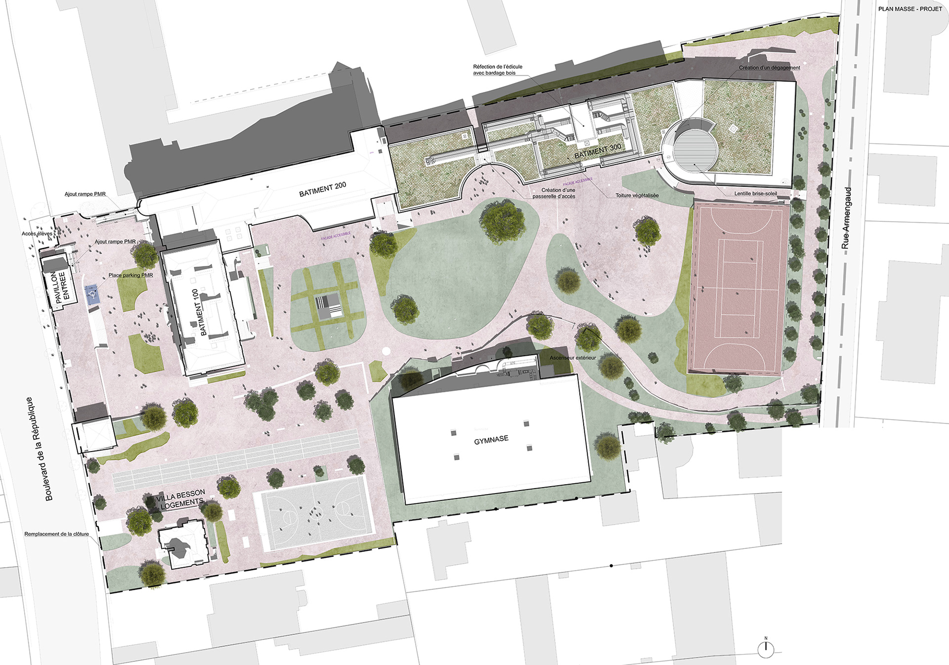 Collège Emile Verhaeren de Saint-Cloud - Plan de masse