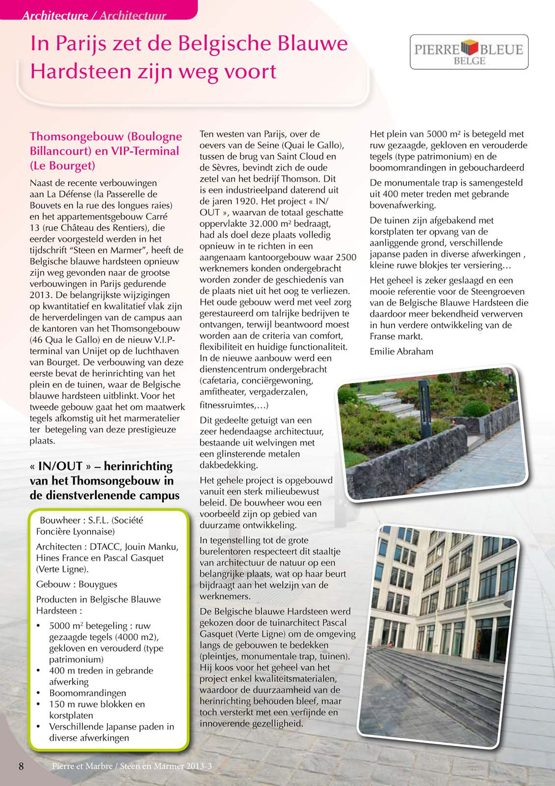 Pierre & marbre - septembre 2013 - couverture et p.6-9